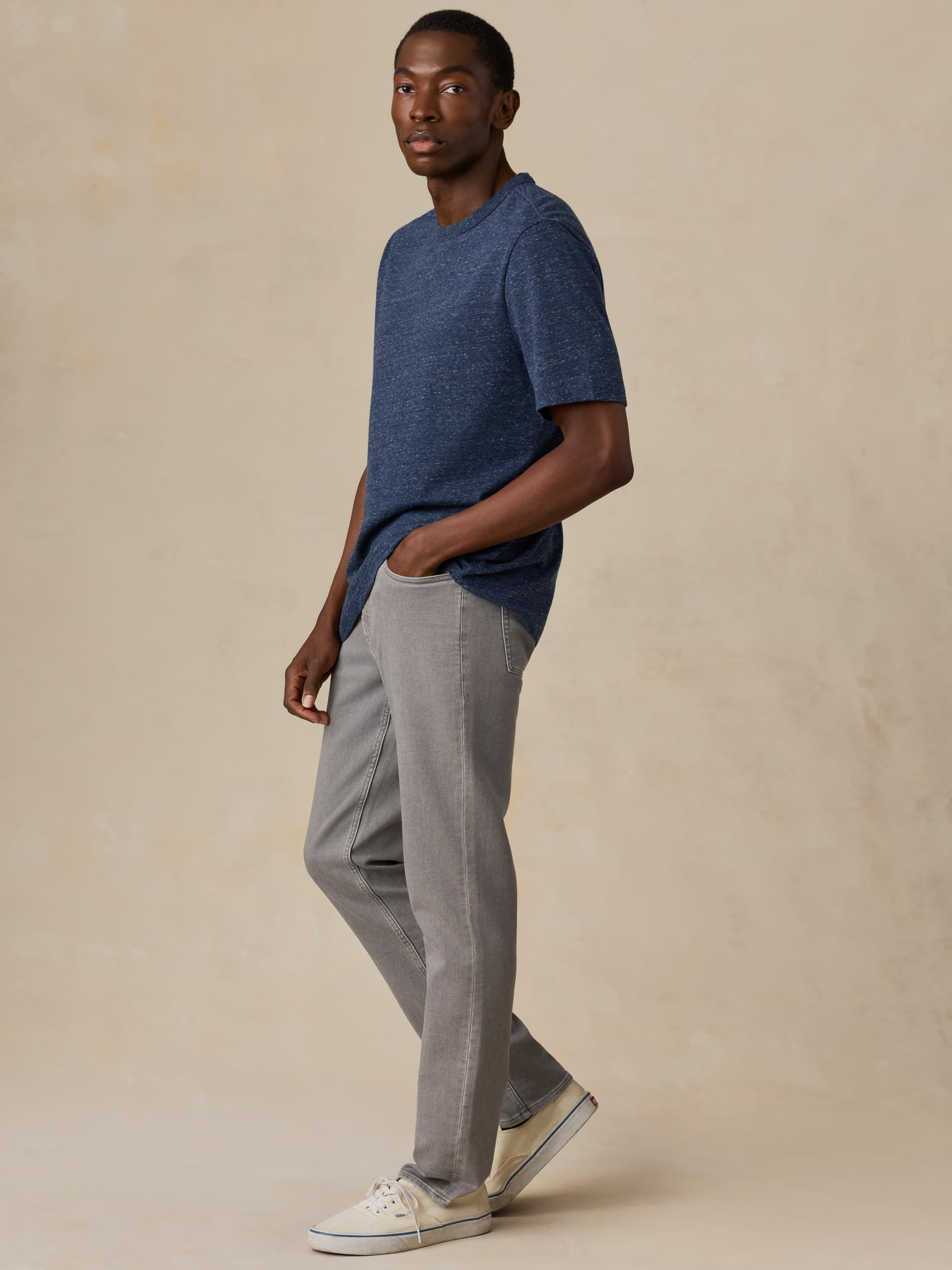 Stretch Terry 5-Pocket Pant - Steel Grey - Image 6