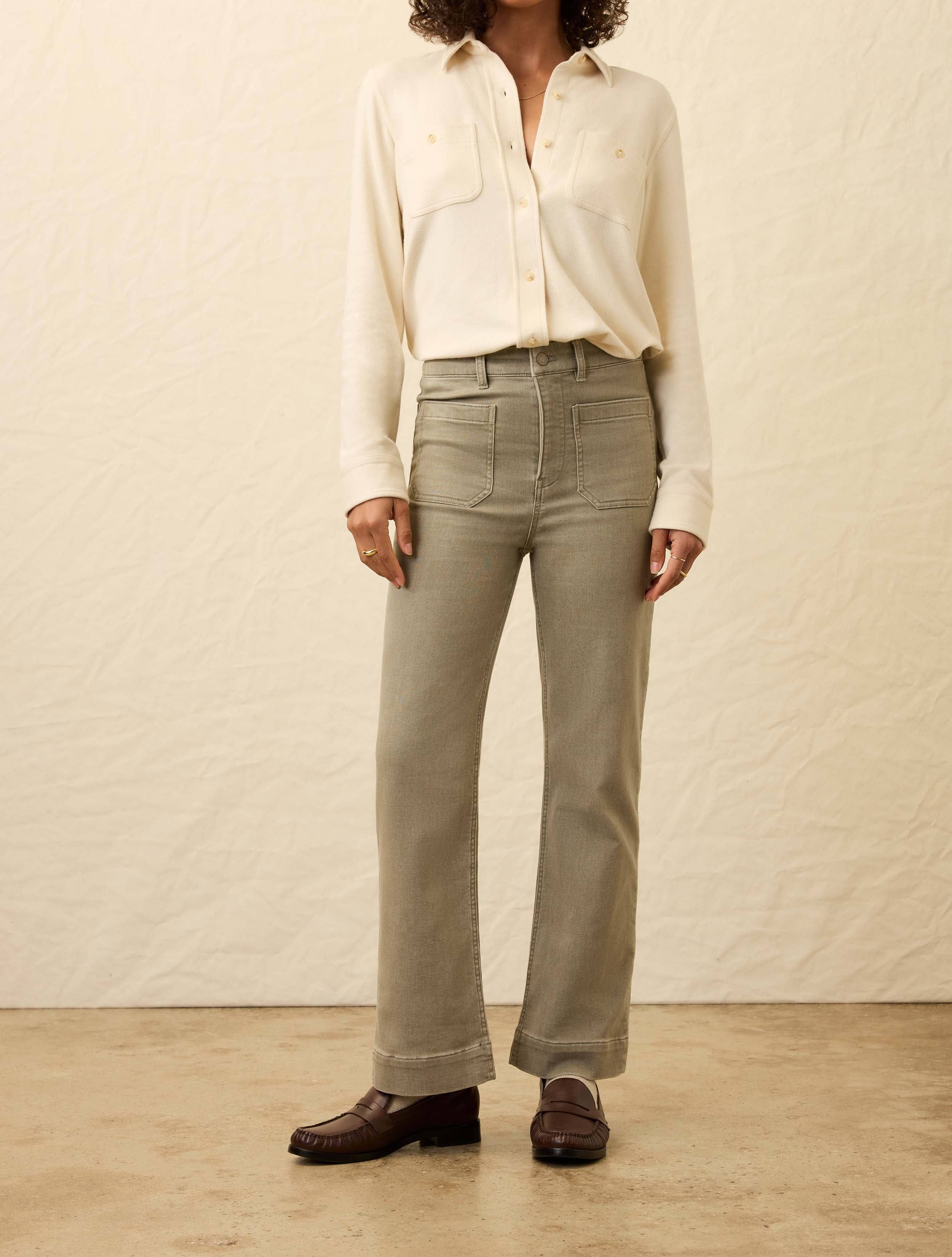 Stretch Terry Patch Pocket Ankle Pant - Coastal Sage - Image 4
