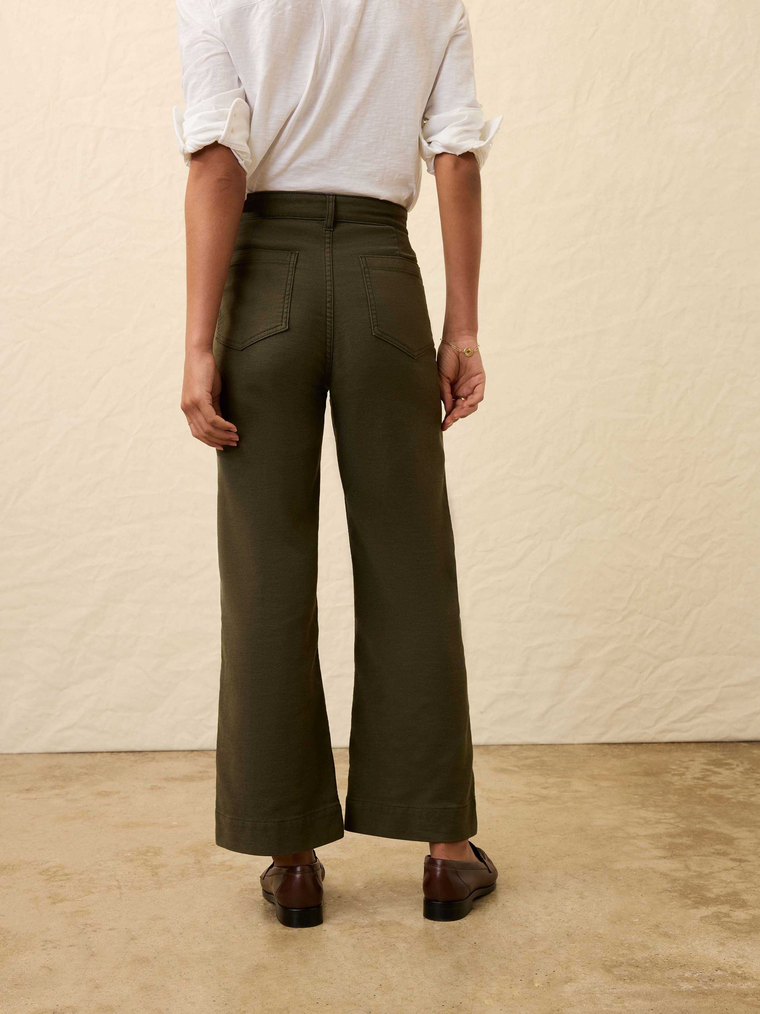 Stretch Terry Patch Pocket Ankle Pant - Forest Olive - Image 4