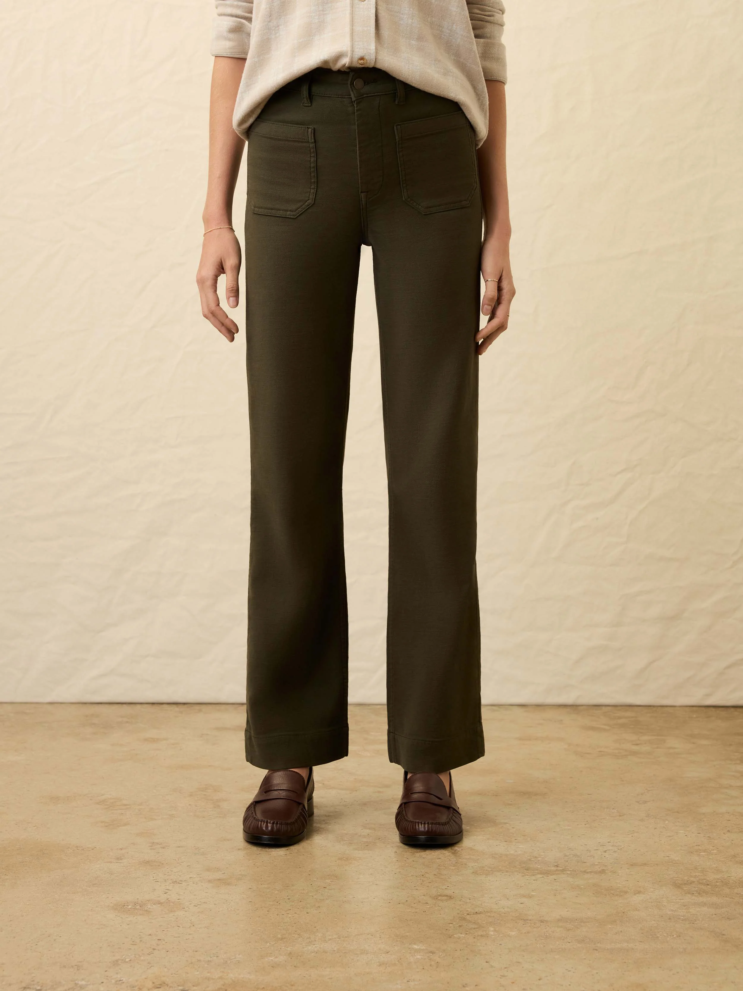 Stretch Terry Patch Pocket Pant - Forest Olive - Image 3
