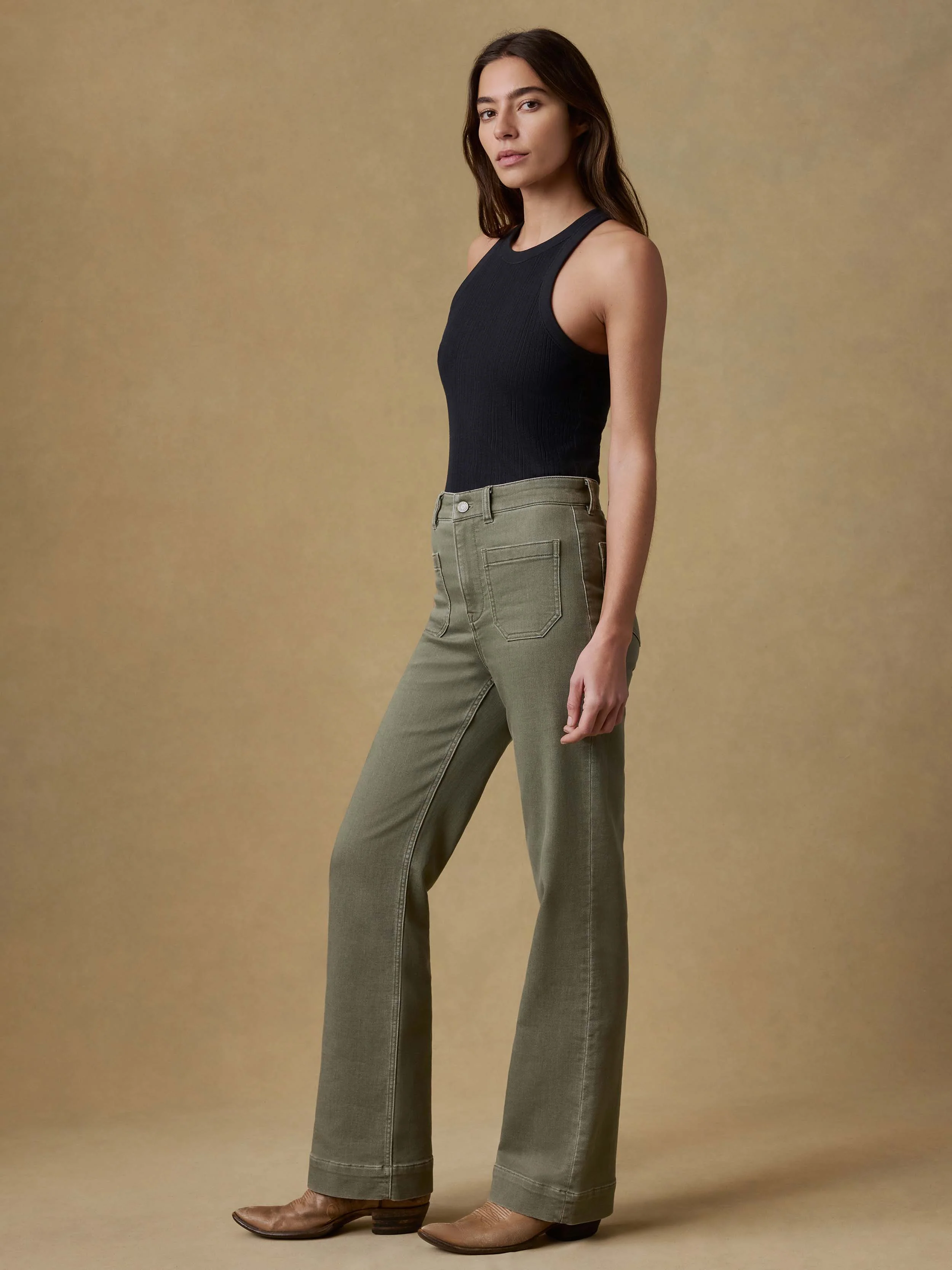 Stretch Terry Patch Pocket Pant - Island Olive - Image 2