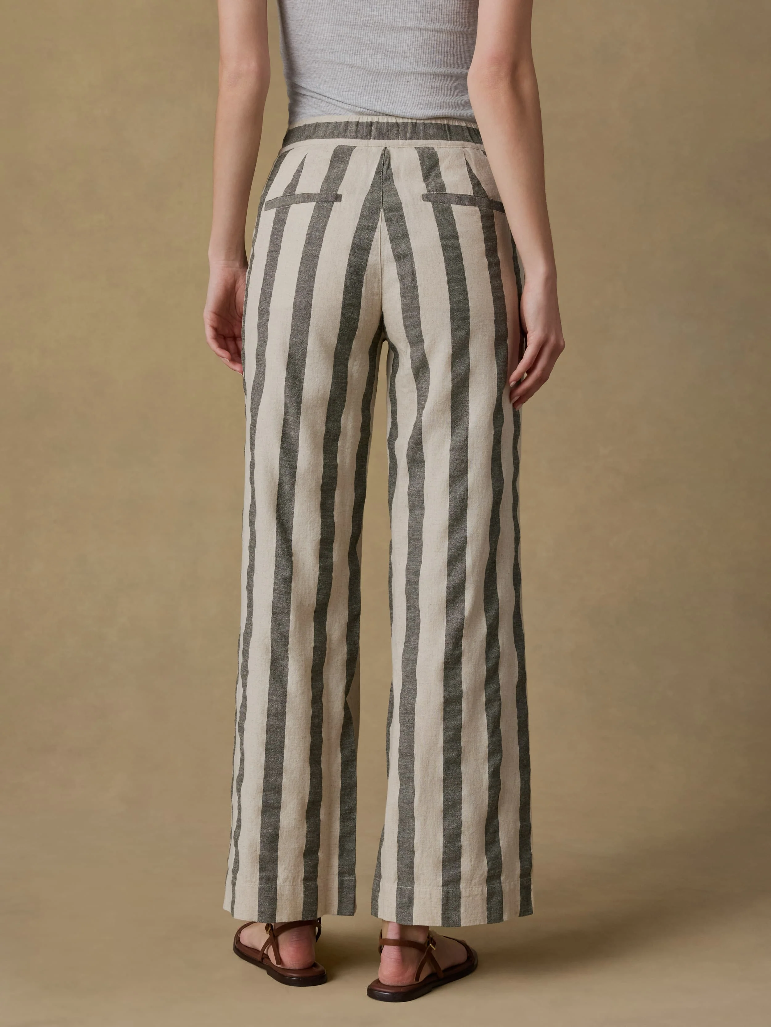 Sun Strider Cotton Linen Pant - Pine Bay Stripe - Image 4