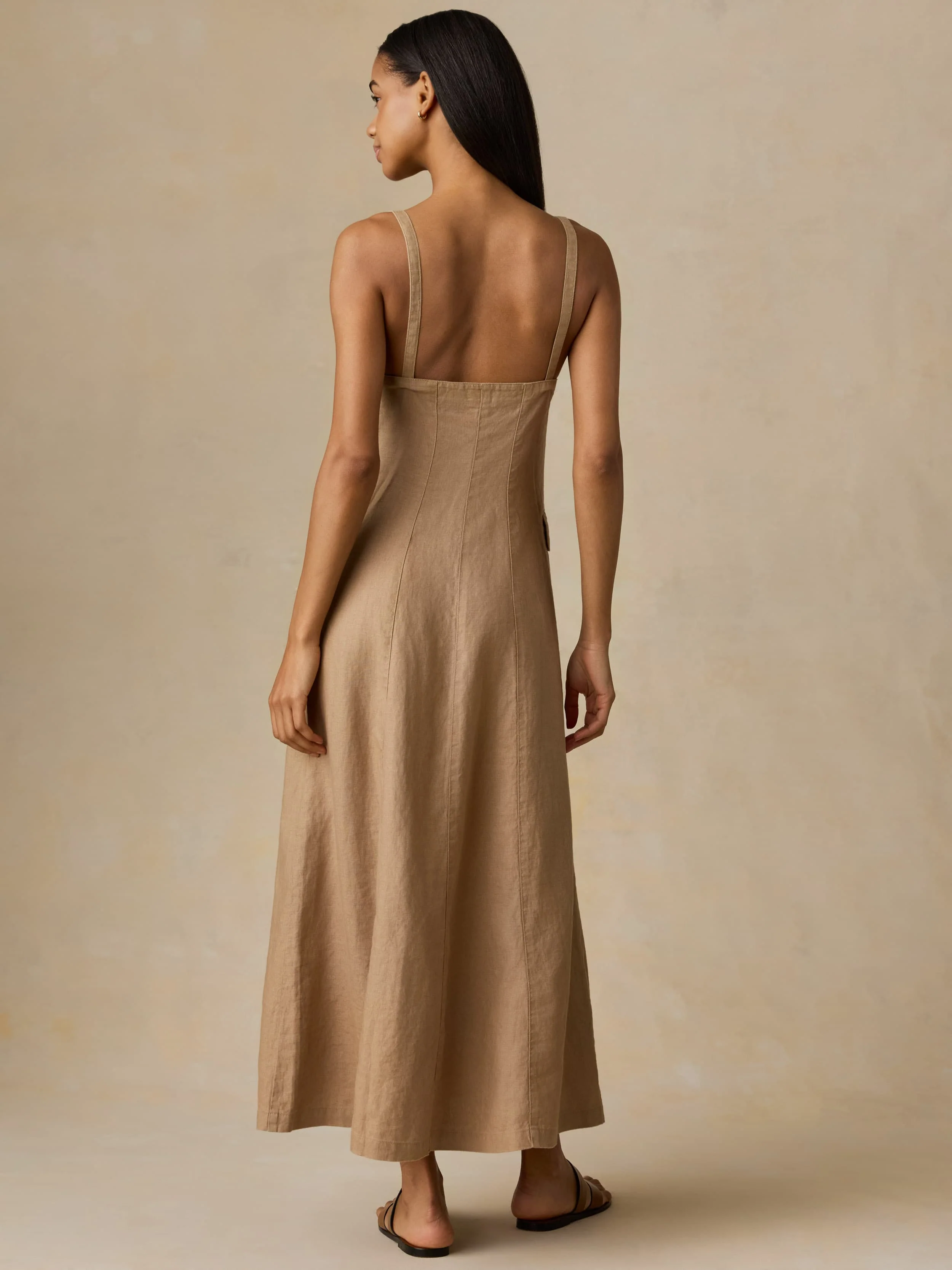 Sun Strider Linen Milo Dress - Acorn - Image 3