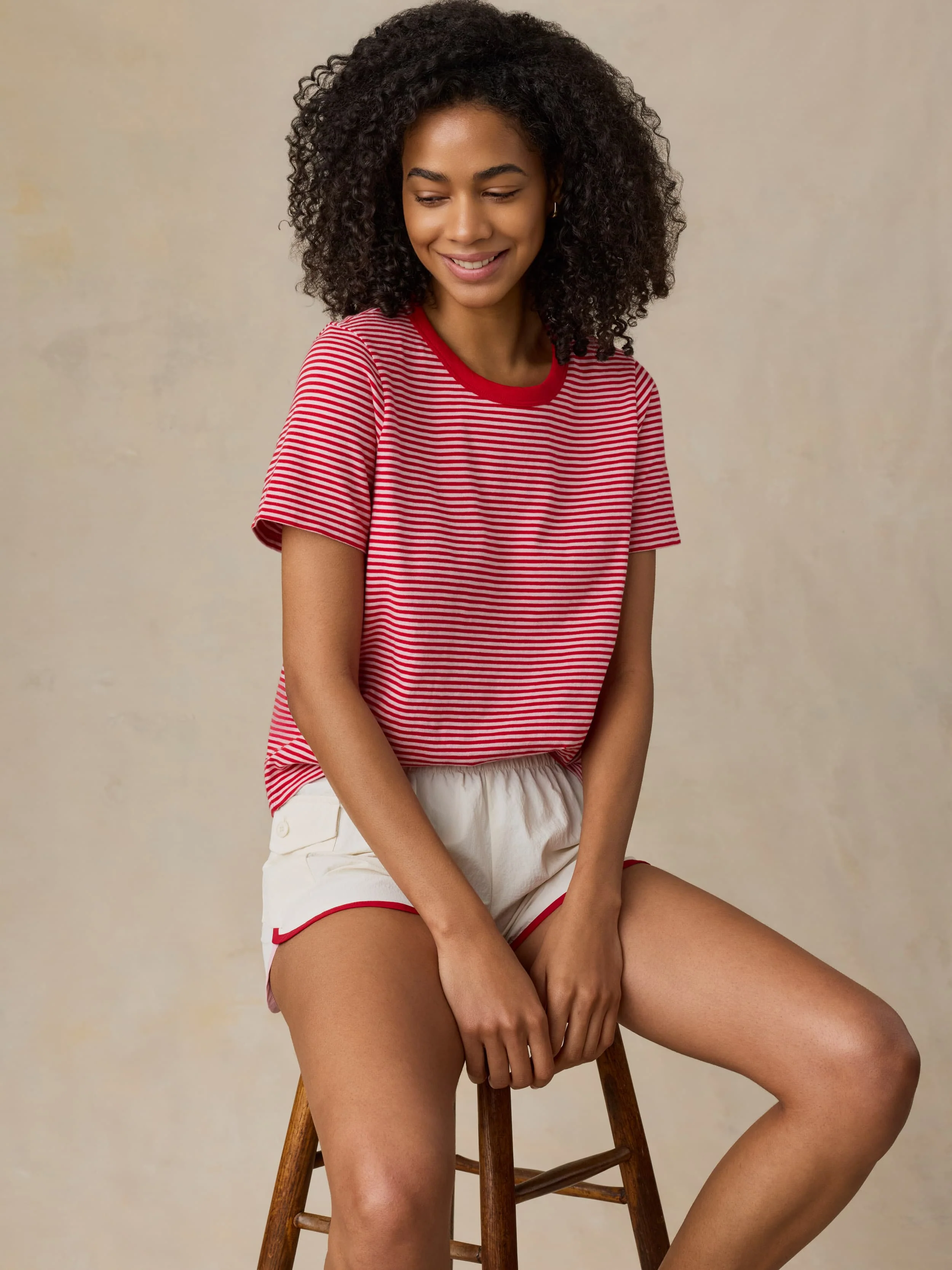 Sunwashed Regenerative Tee - Fuchsia Stripe - Image 2
