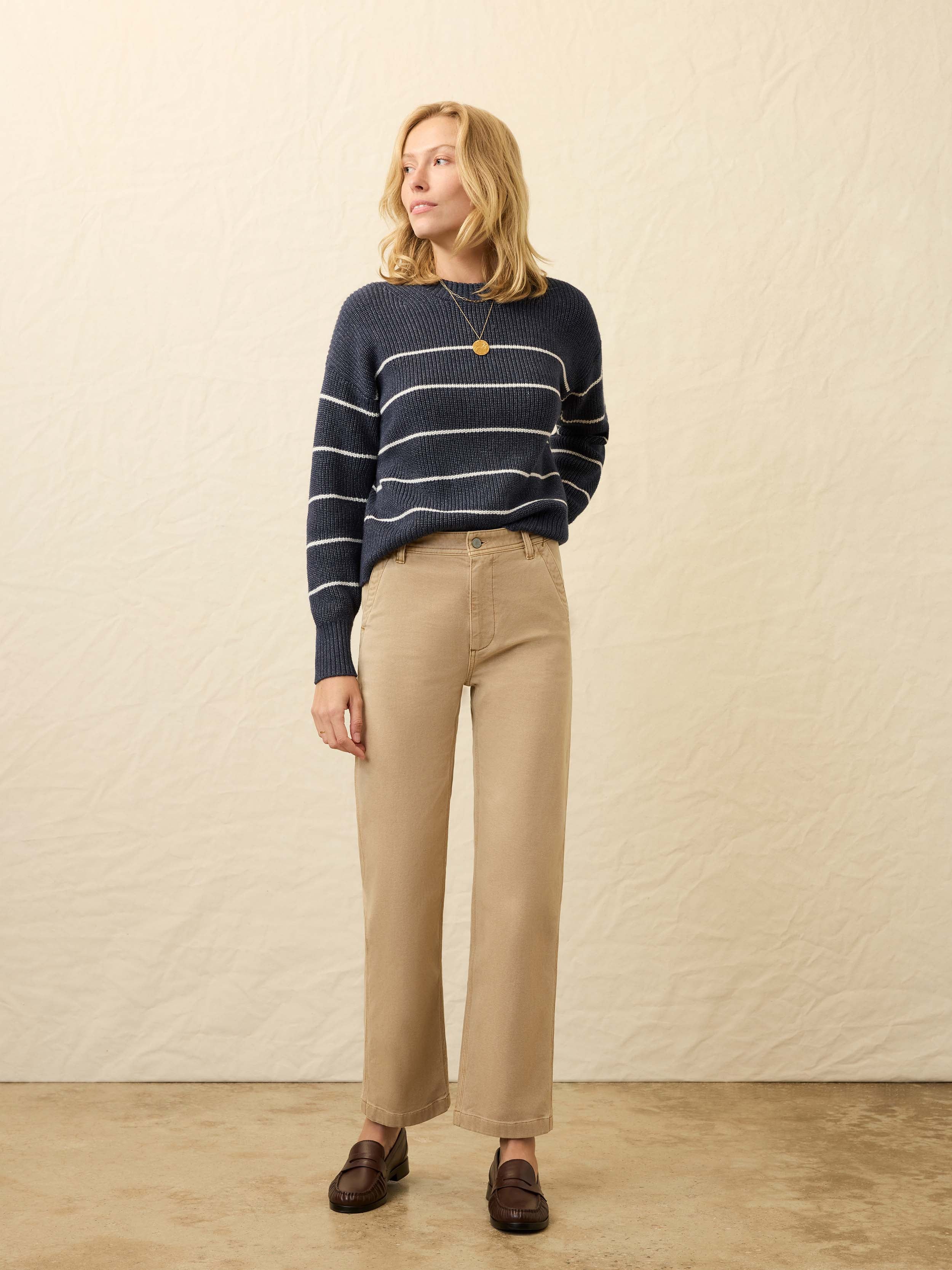 Sunwashed Fisherman Sweater - Water Mill Stripe - Image 3