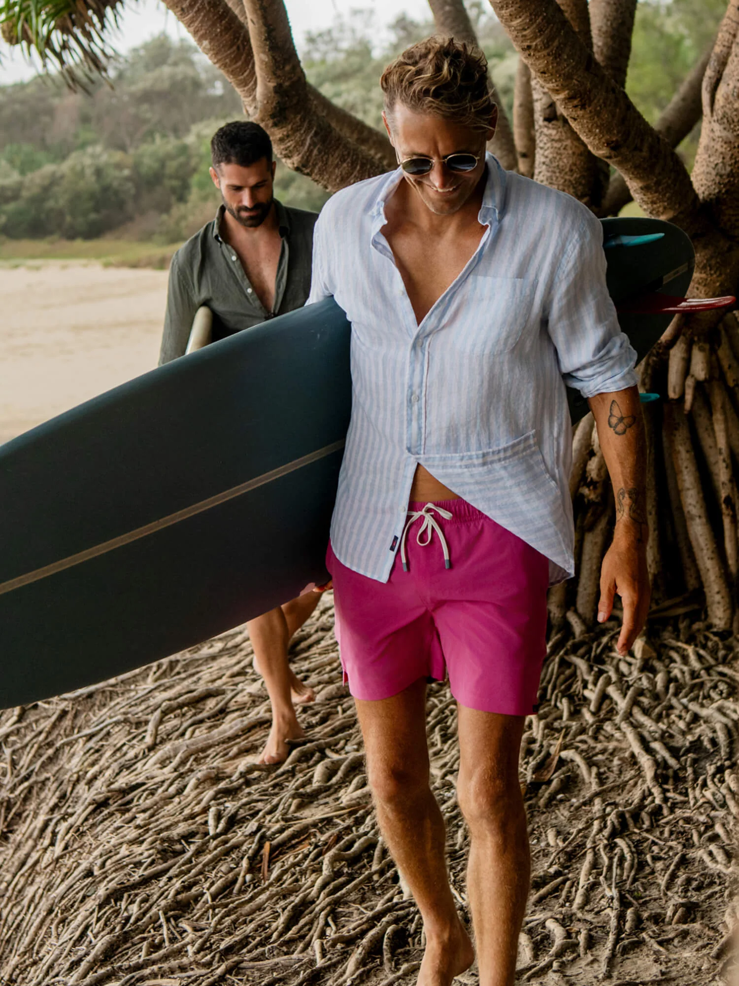Sunwashed Linen Shirt - Blue Island Stripe - Image 3