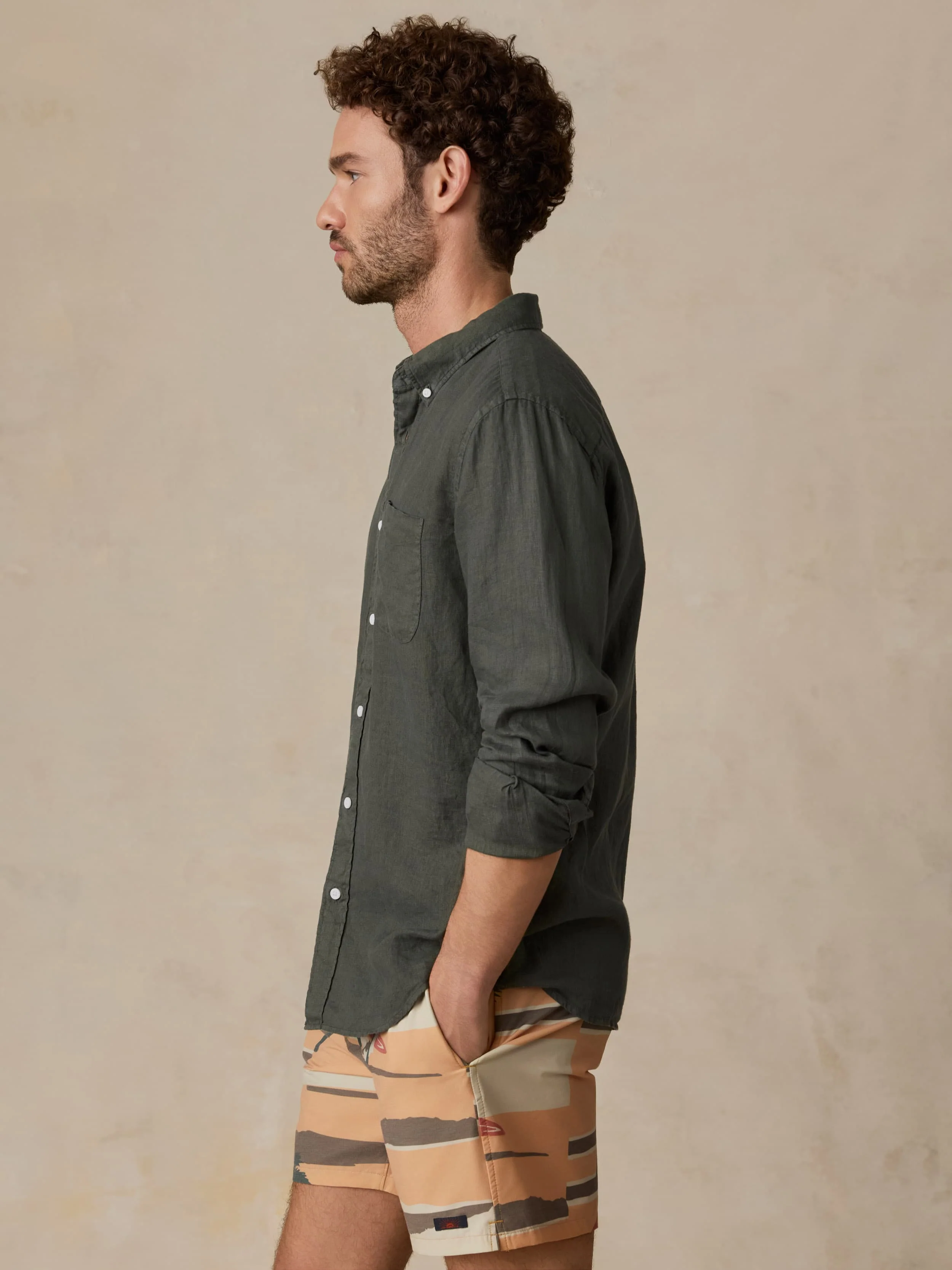 Sunwashed Linen Shirt - Light Pine - Image 7