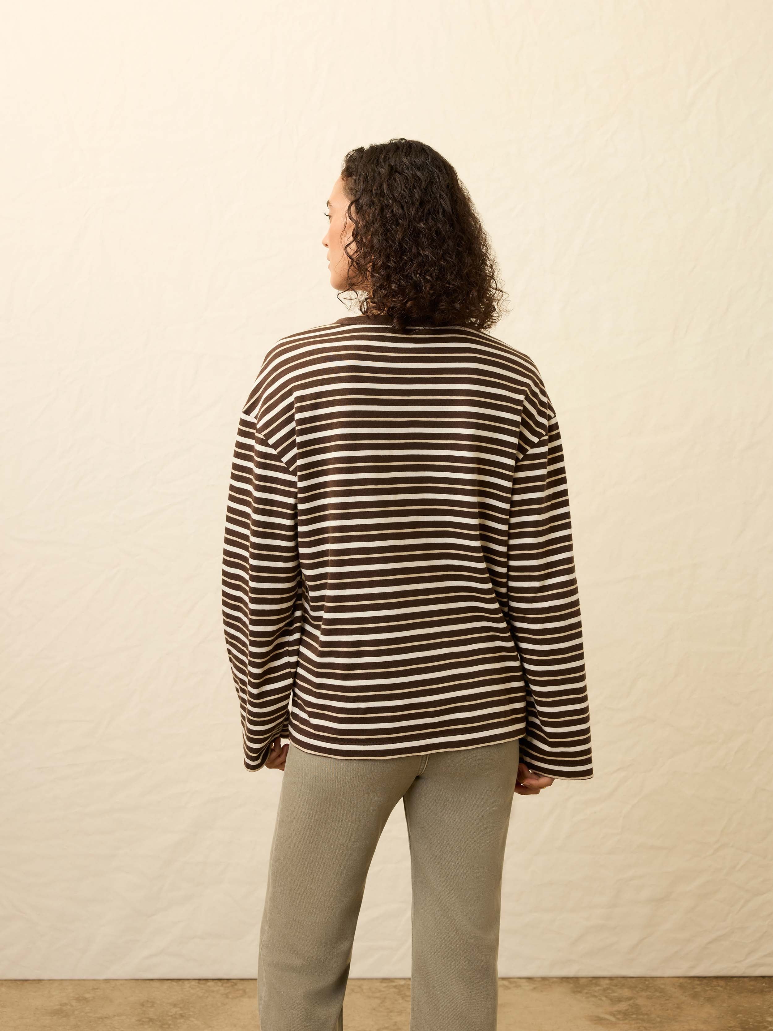 Sunwashed Long-Sleeve Retro Tee - Sand Drift Stripe - Image 4