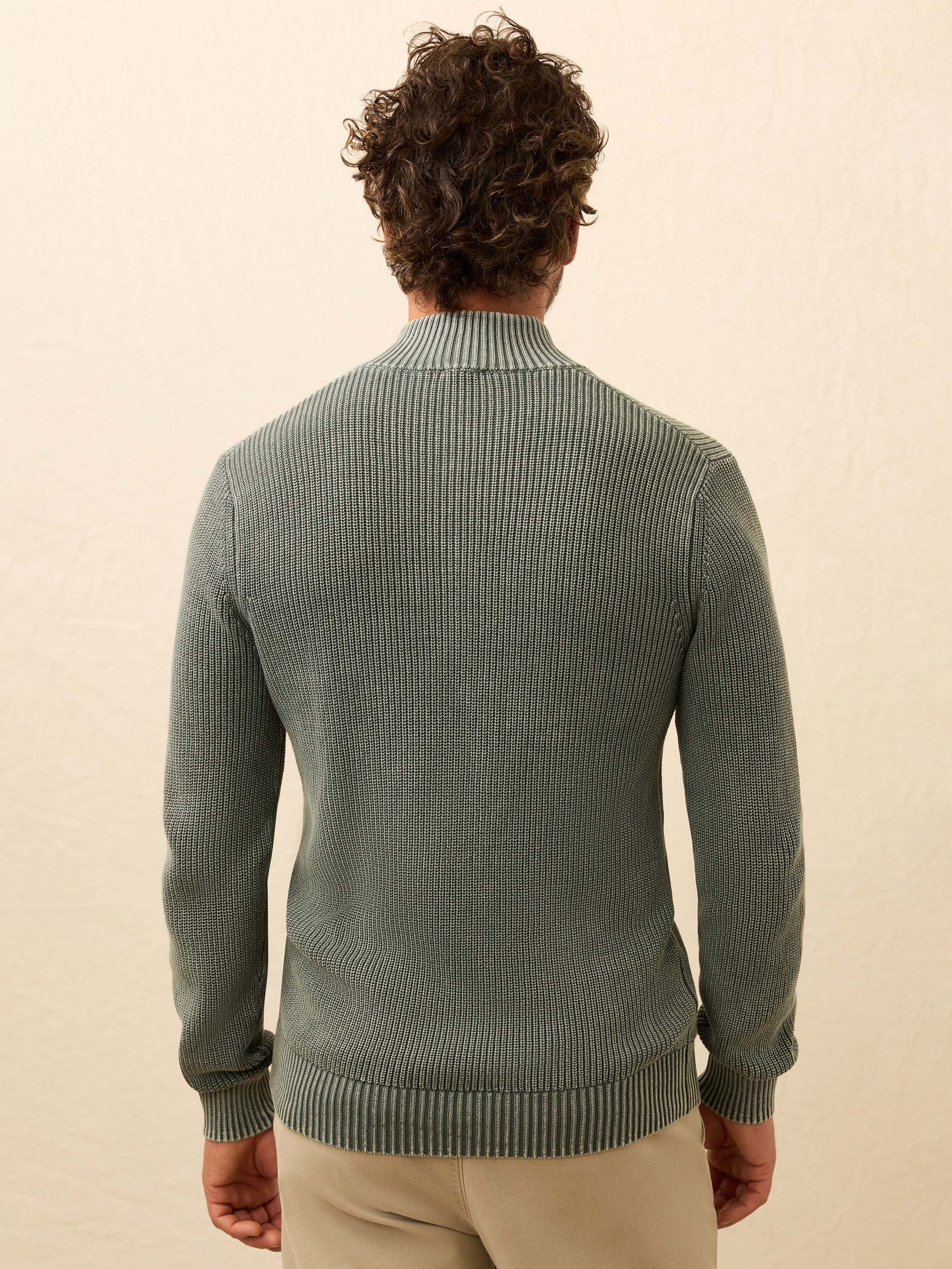 Sunwashed Quarter Zip Sweater - Mountain Olive - Image 2