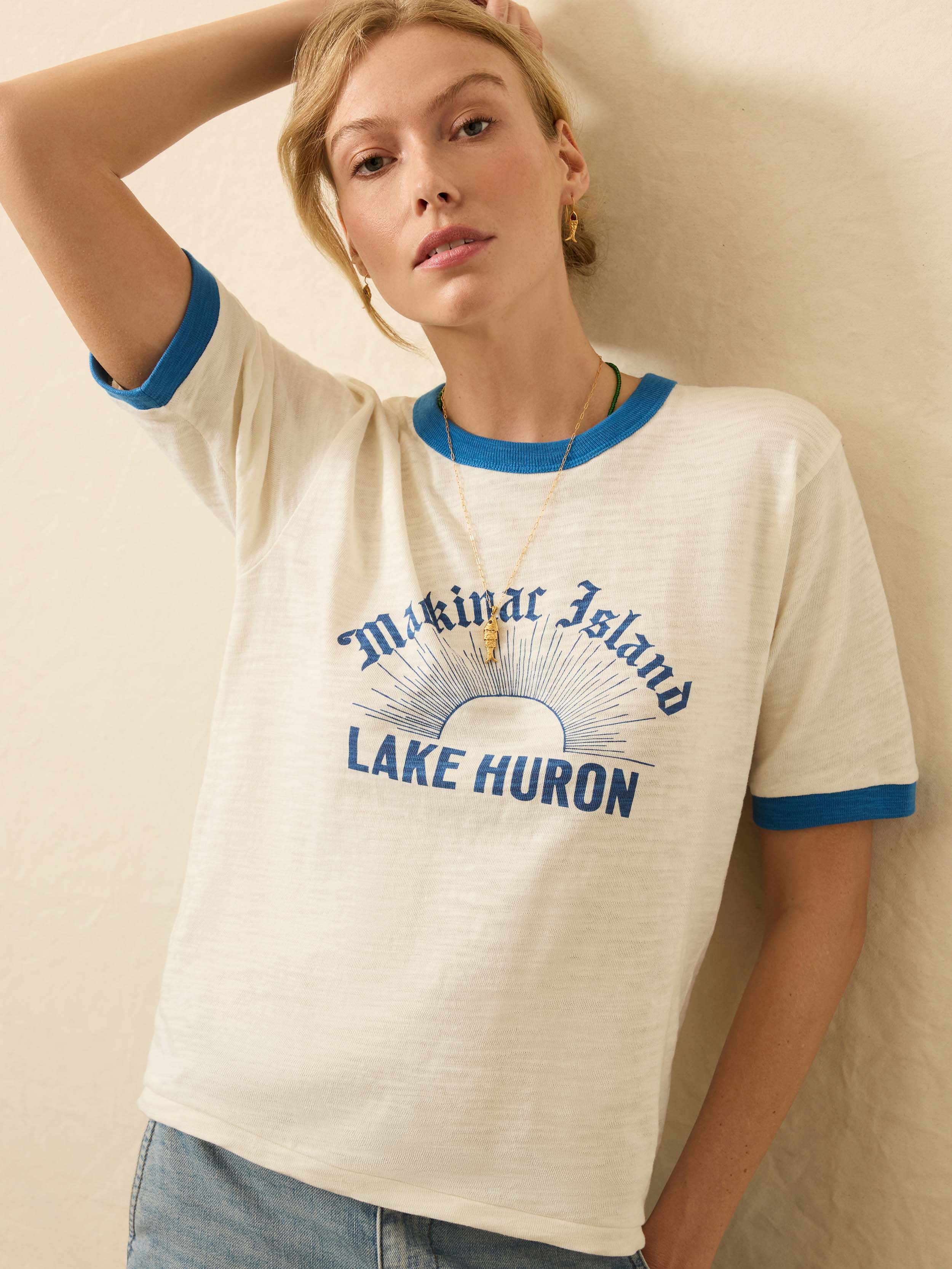 Sunwashed Slub Camp Tee - Lake Huron - Image 2