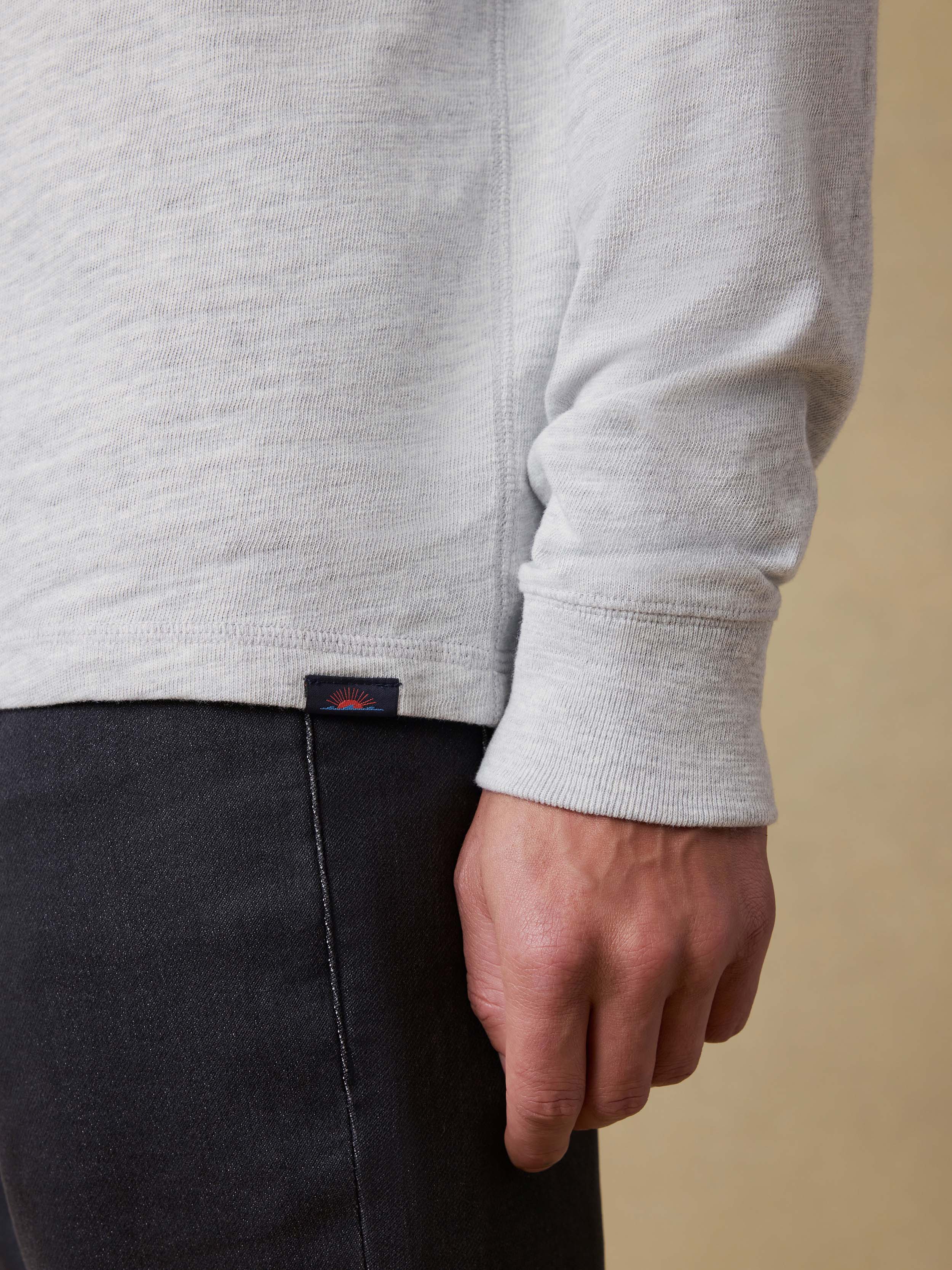 Sunwashed Organic Crew - Light Grey Heather - Image 5