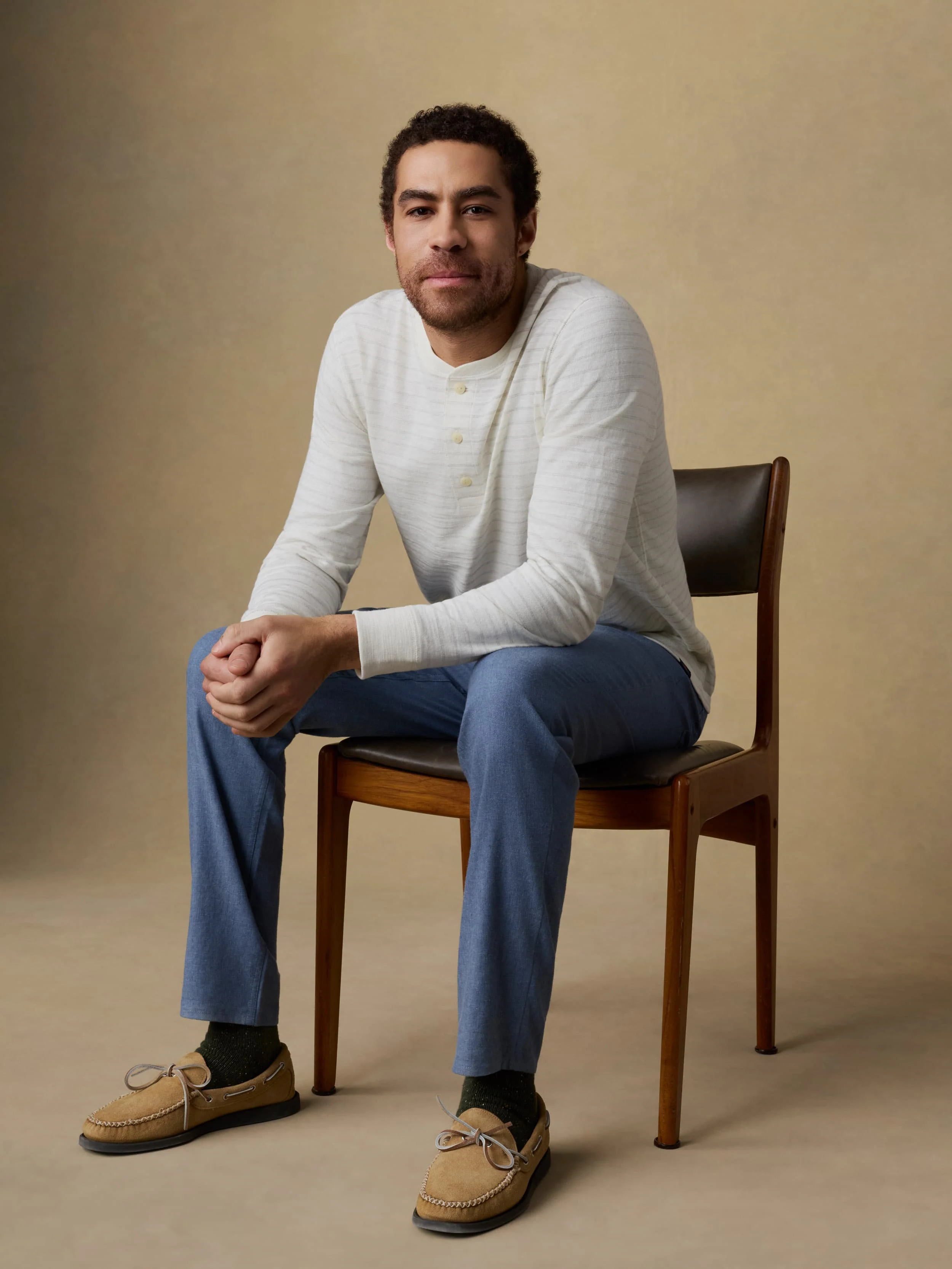 Sunwashed Organic Henley - Ivory Rock Stripe - Image 2