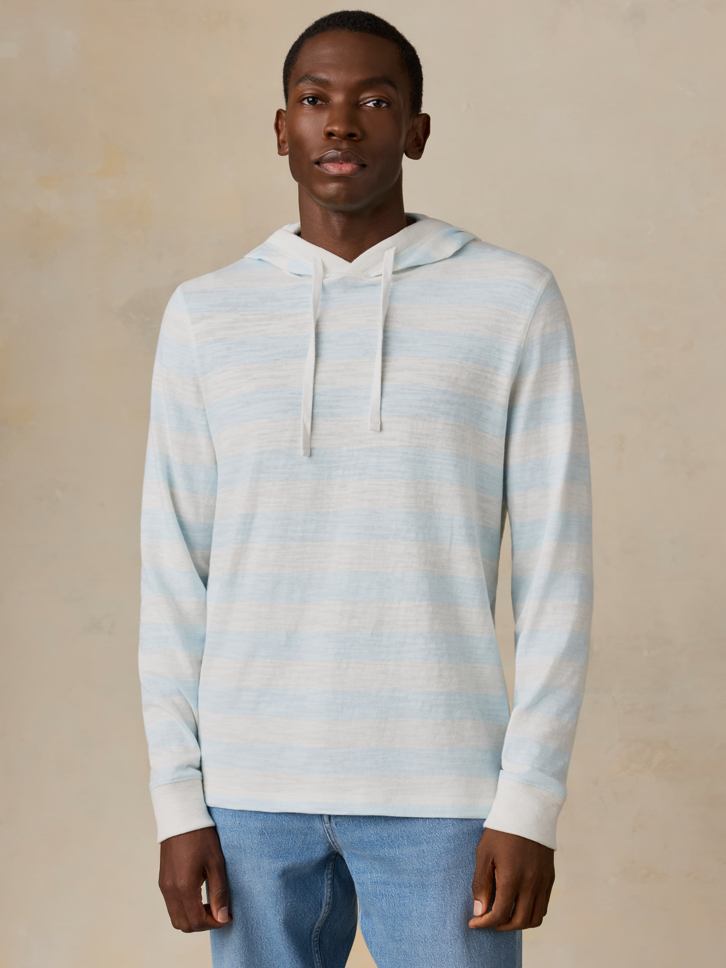 Sunwashed Organic Hoodie - Beach Sky Stripe - Image 4