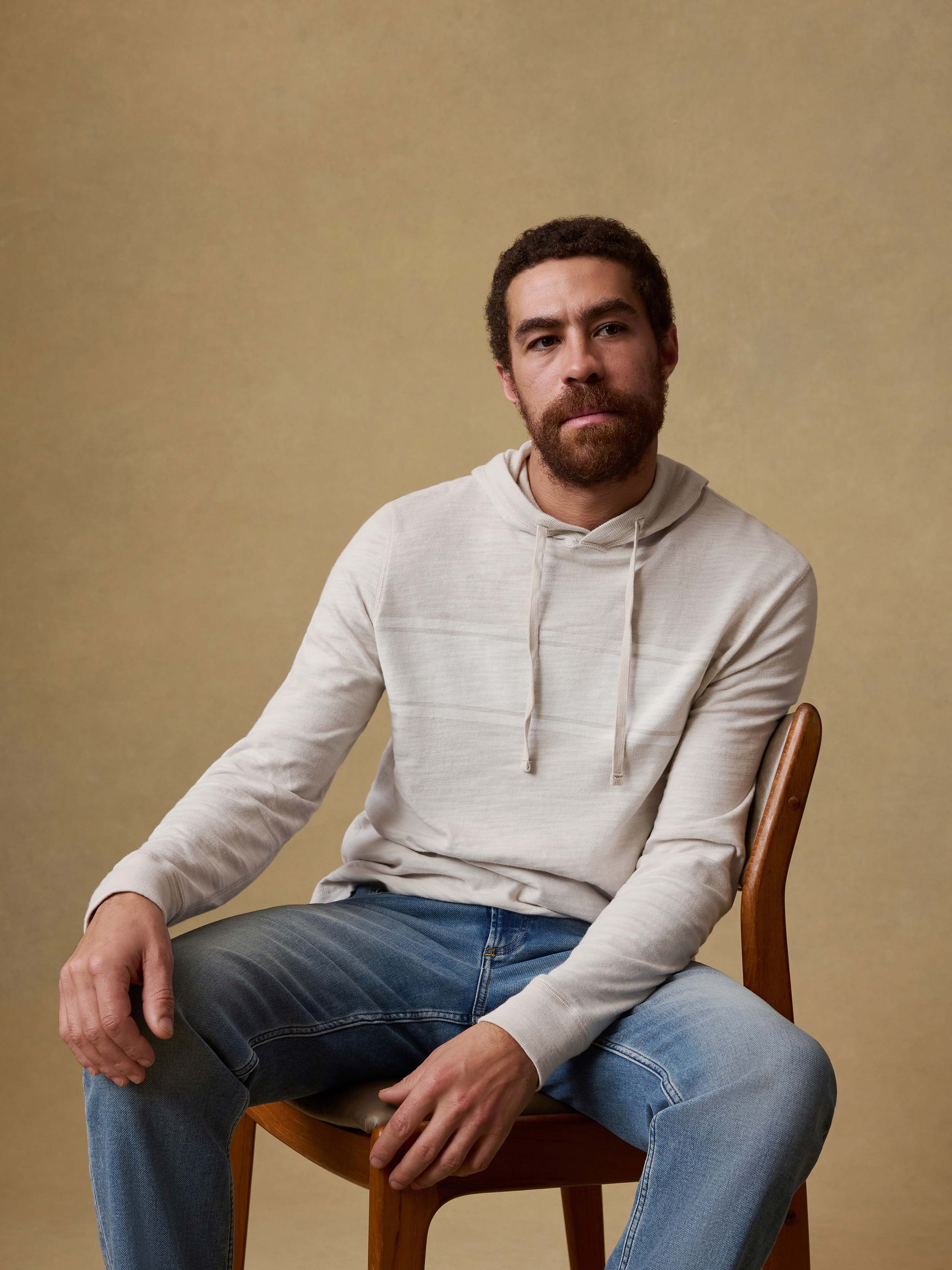 Sunwashed Organic Hoodie - Ice Grey Surf Stripe - Image 2