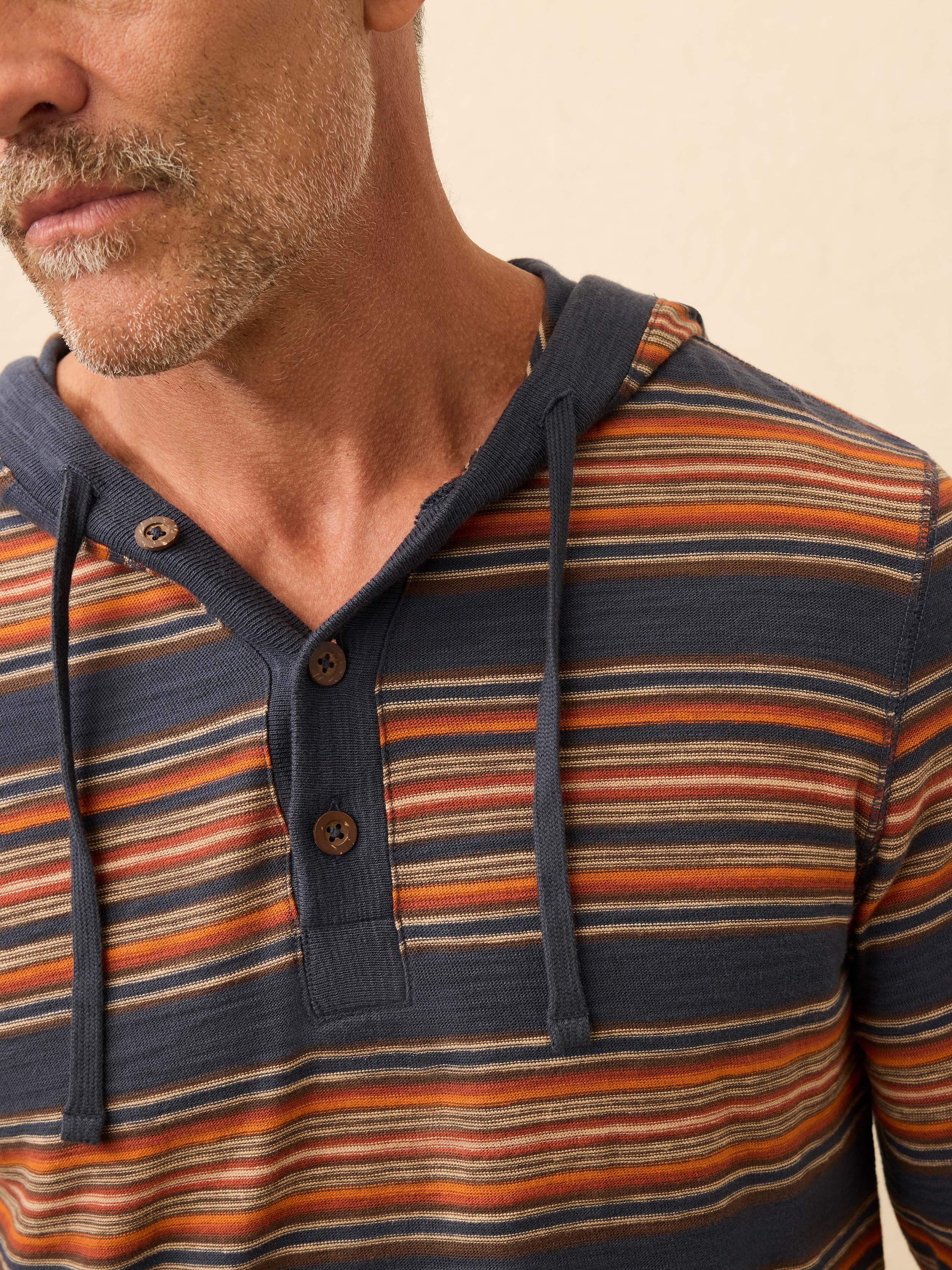 Sunwashed Organic Hoodie - Nighttime Fire Stripe - Image 3