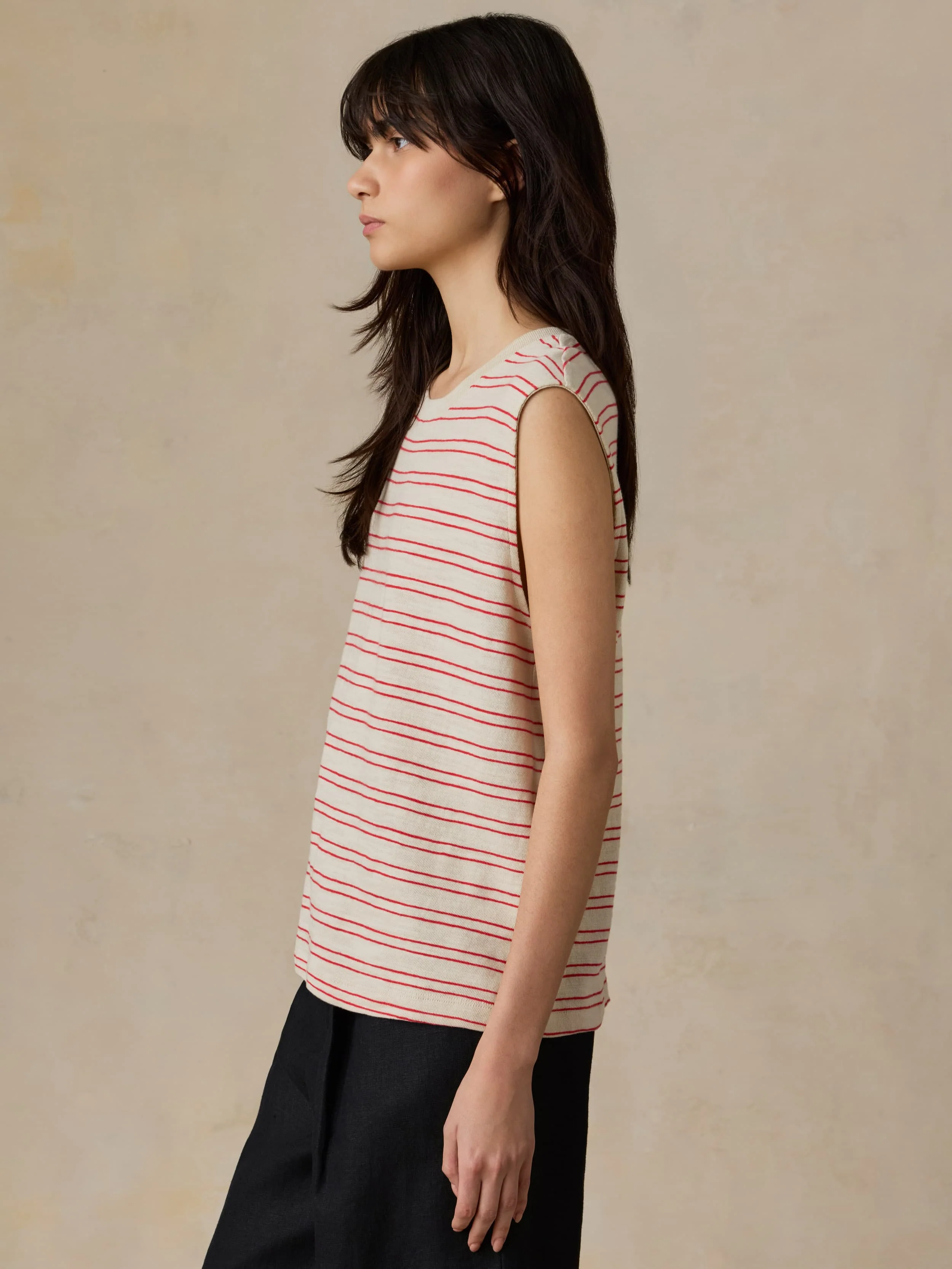 Sunwashed Organic Muscle Tank - Summer Sand Stripe - Image 5