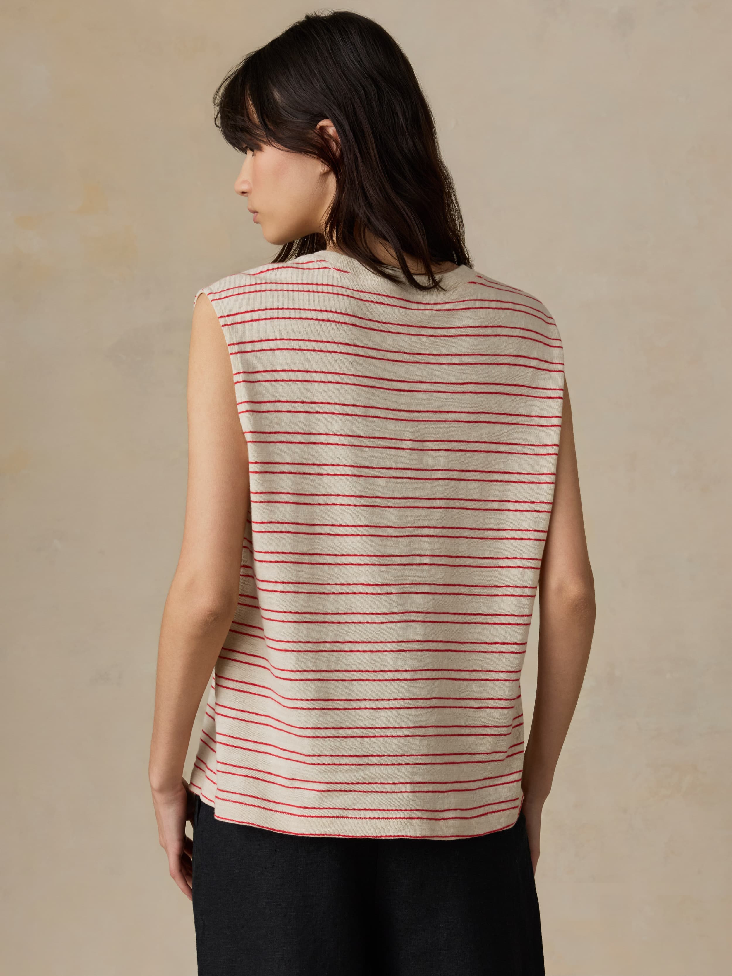 Sunwashed Organic Muscle Tank - Summer Sand Stripe - Image 6
