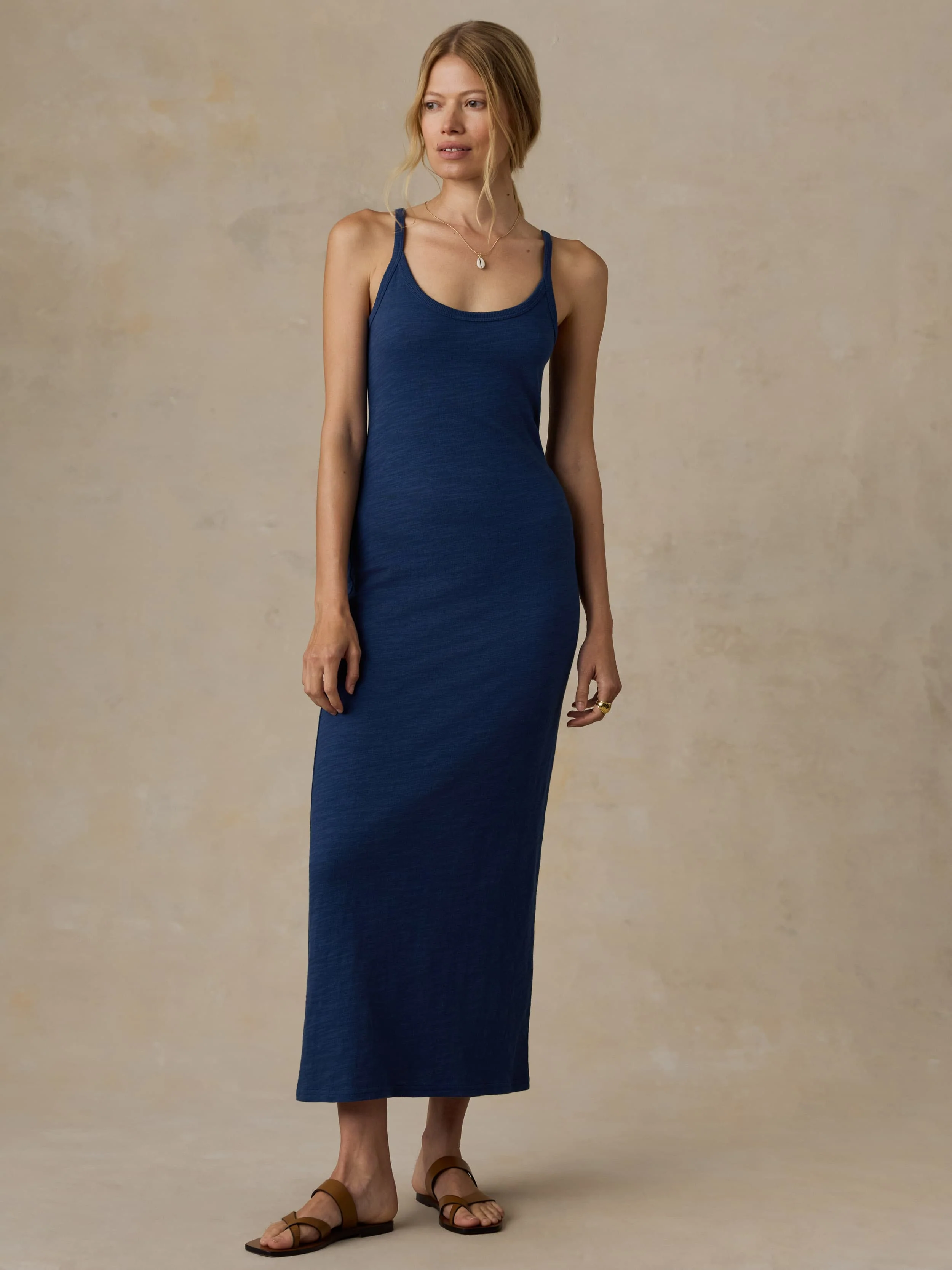 Sunwashed Slub Tank Dress - Sea Navy - Image 5