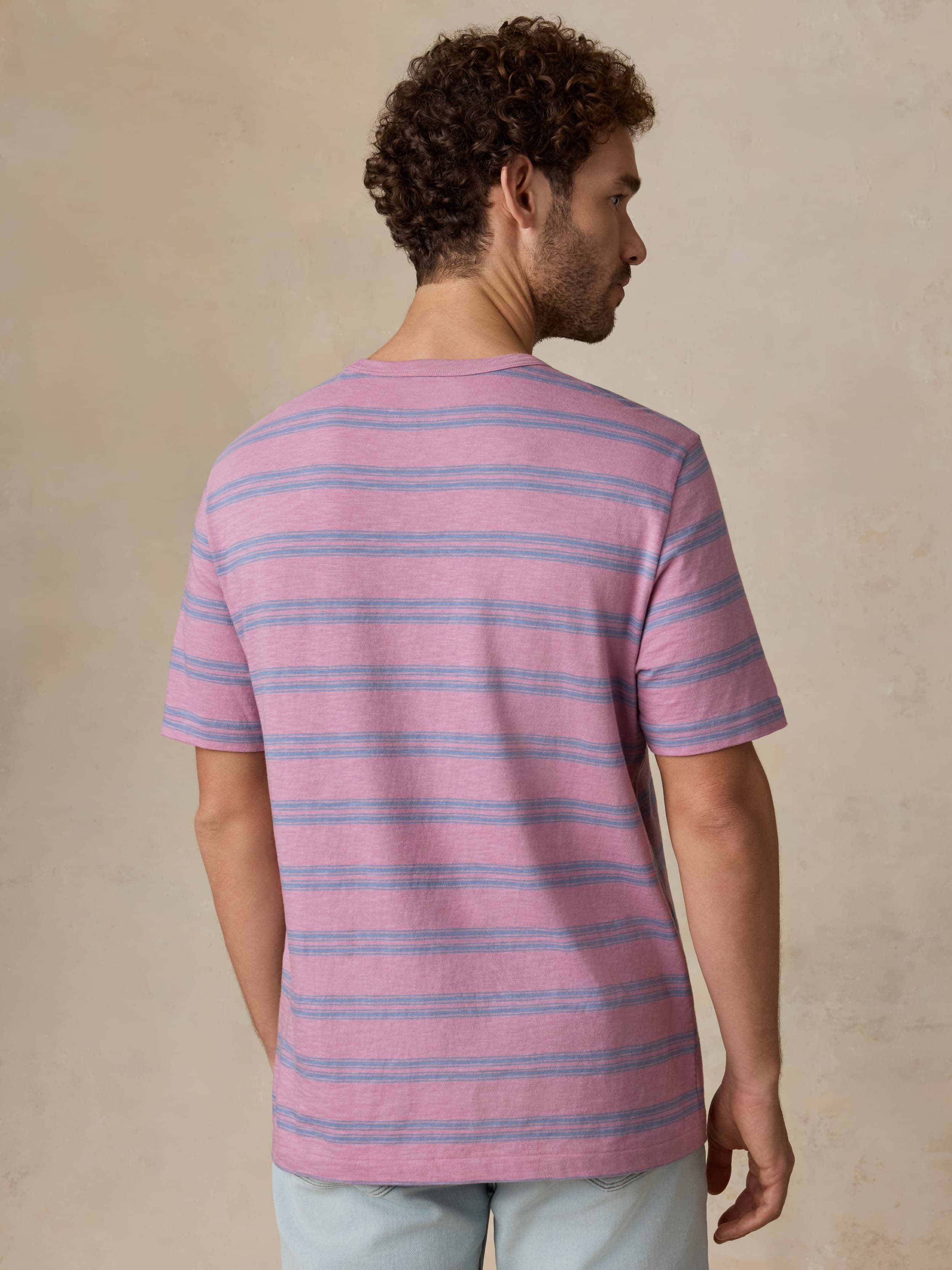 Sunwashed Regenerative Tee - Coast Orchid Stripe - Image 4