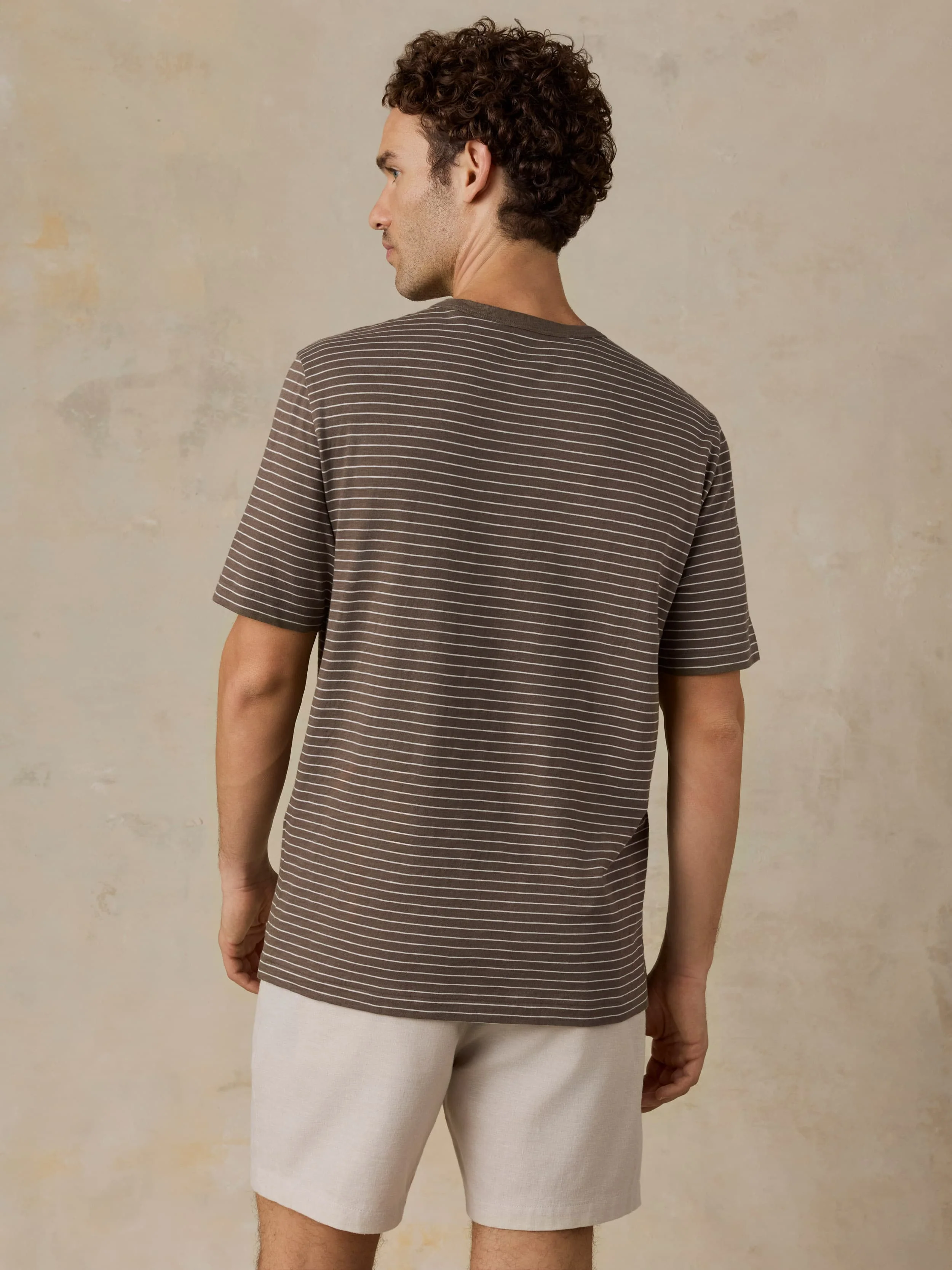 Sunwashed Regenerative Tee - Verona Brown Stripe - Image 3