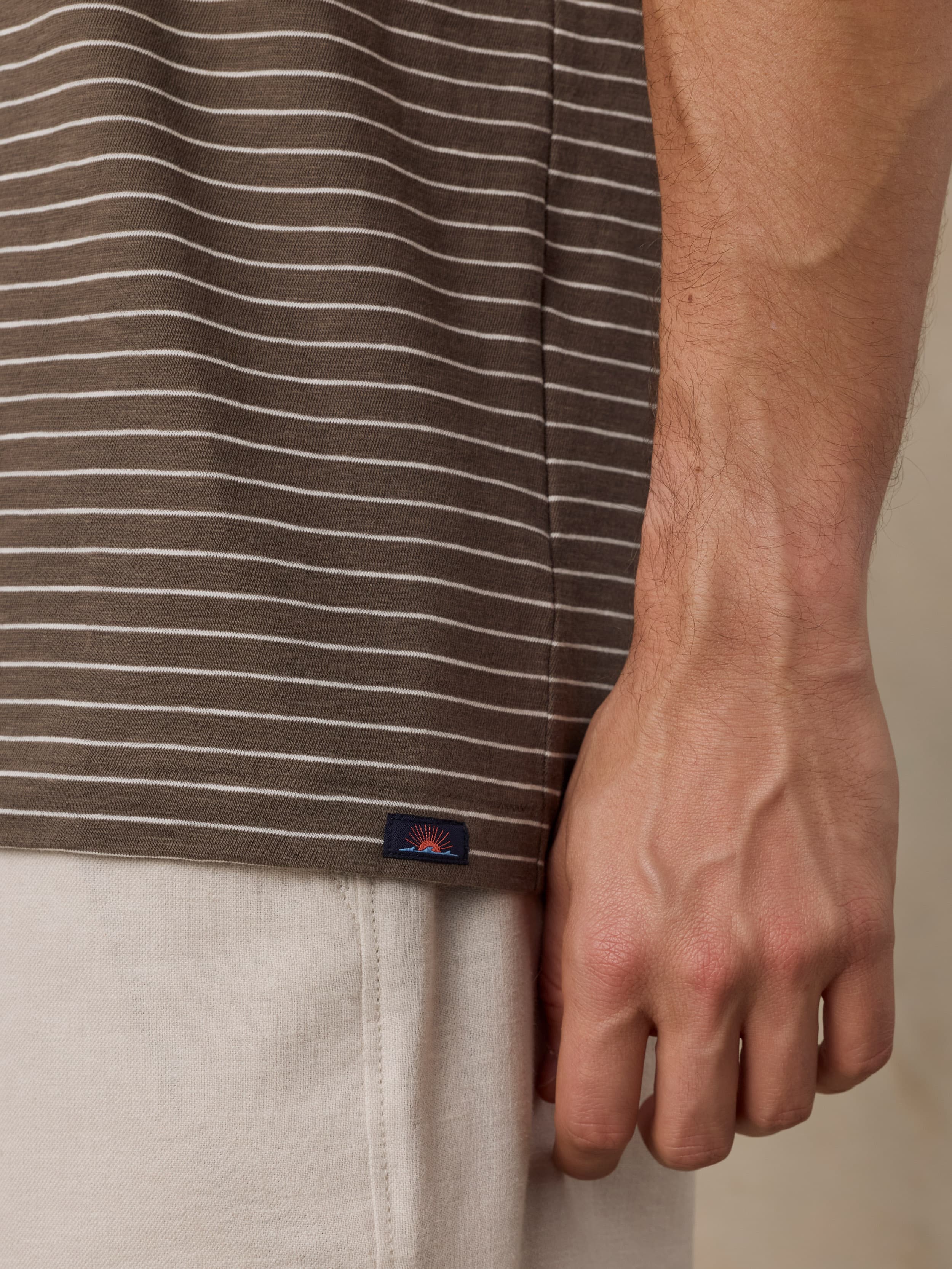 Sunwashed Regenerative Tee - Verona Brown Stripe - Image 5