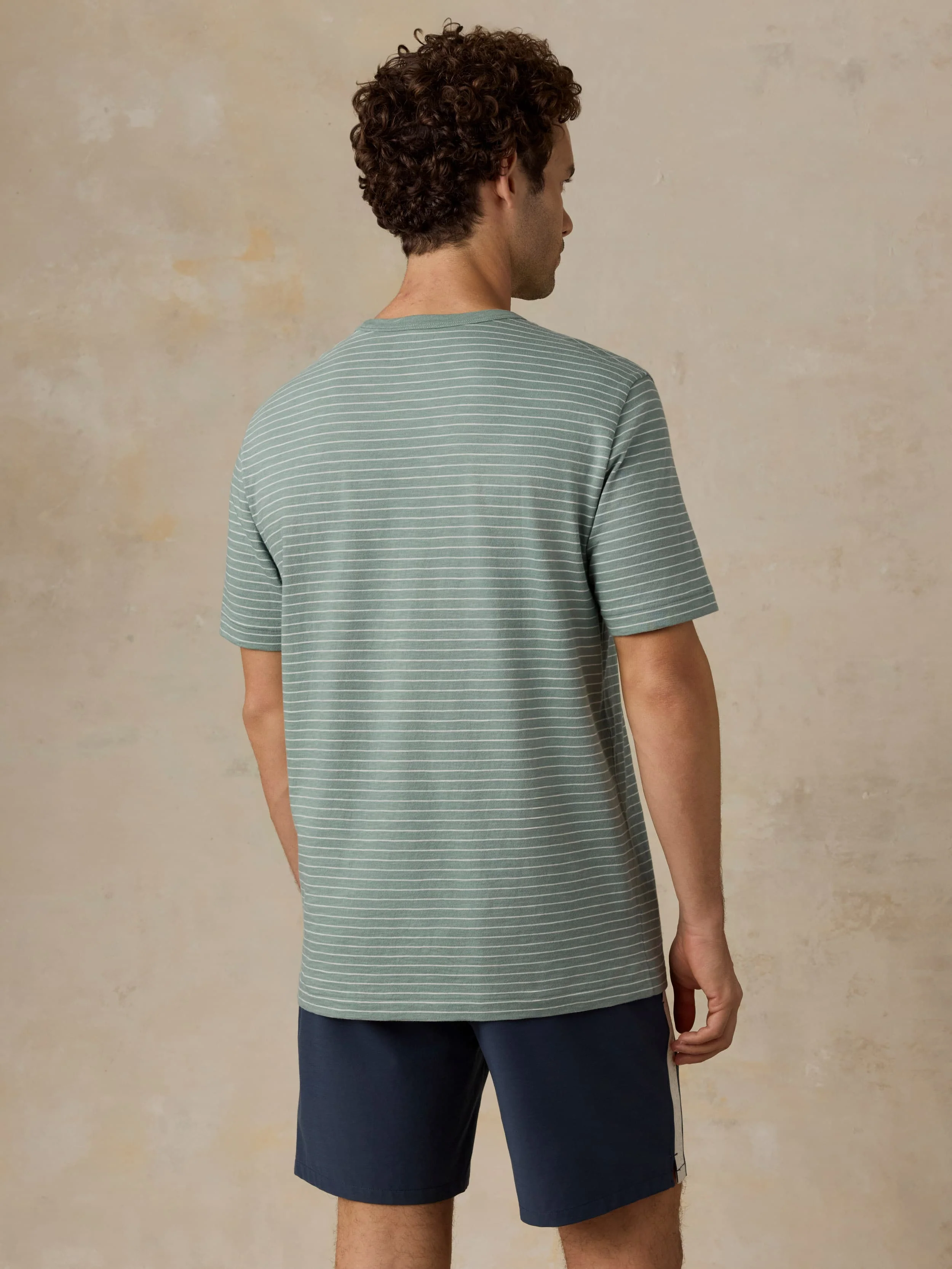 Sunwashed Regenerative Tee - Verona Green Stripe - Image 3