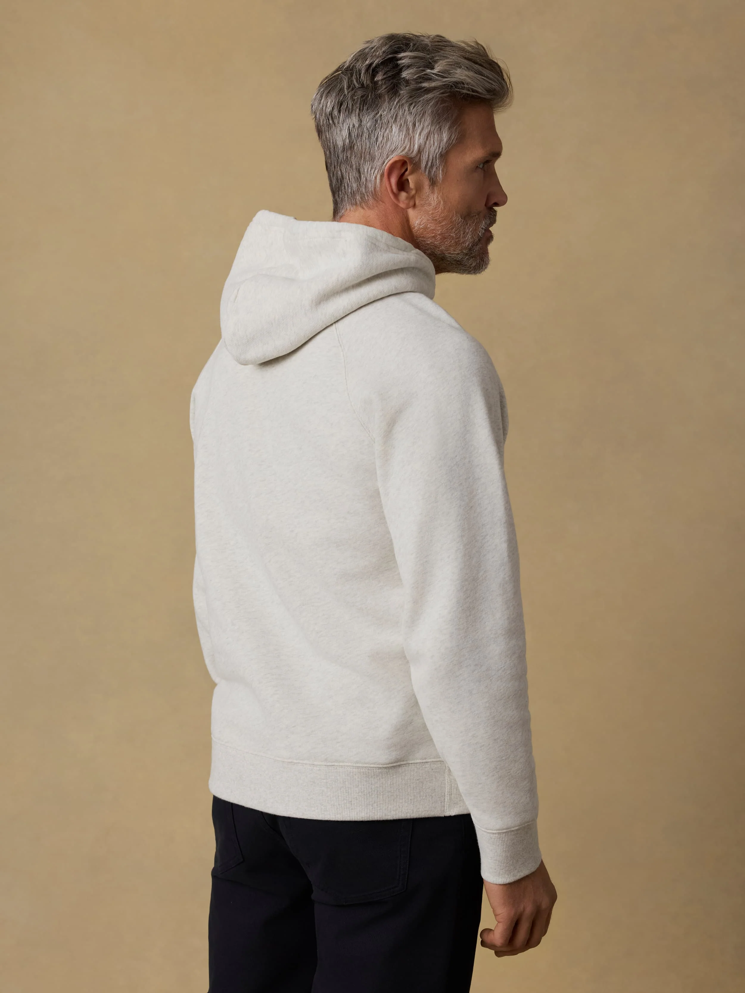Surf Shop High Standard Fleece Hoodie - Antique Ivory Heather - Image 3