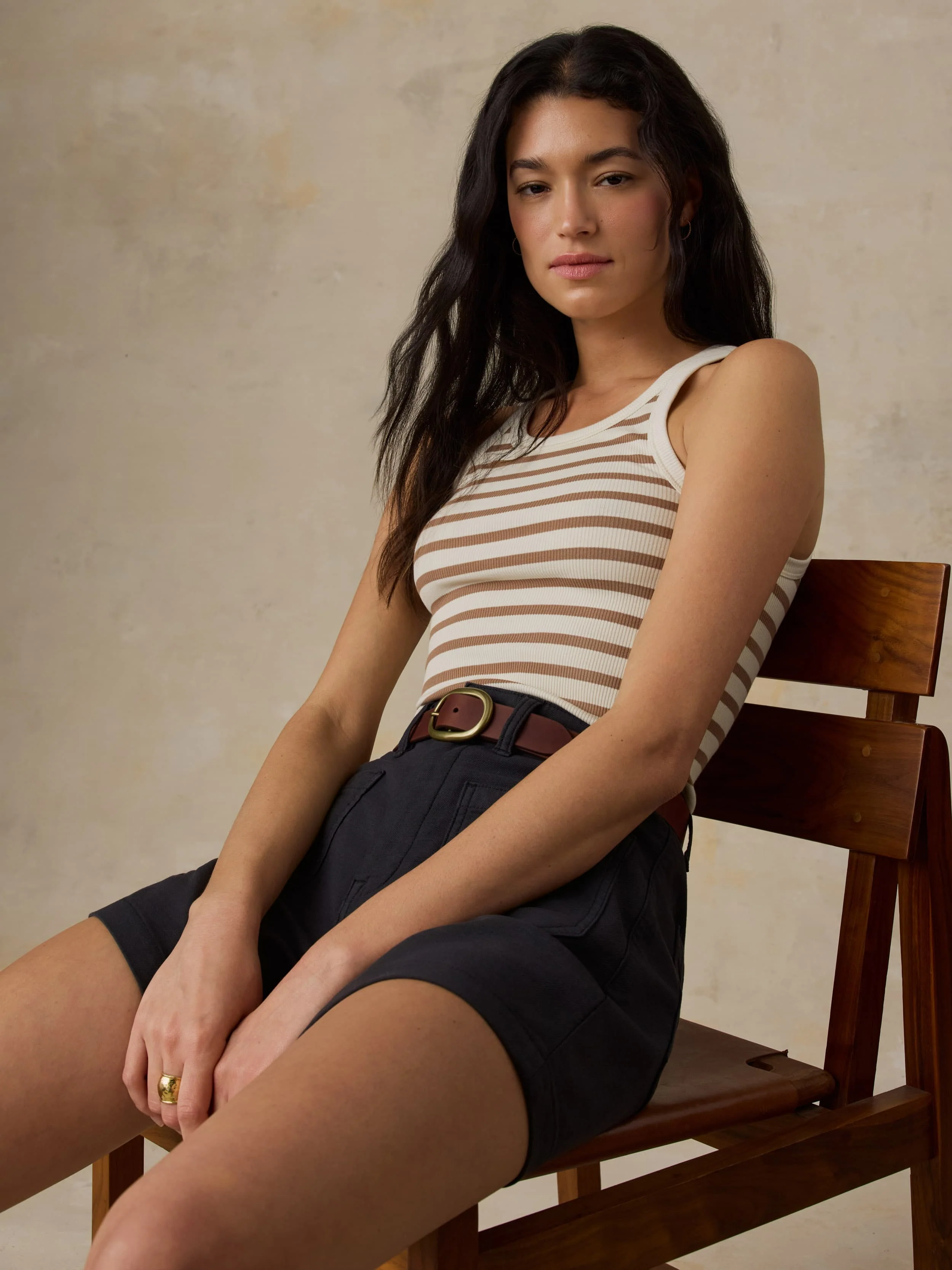 Surfside Rib Tank - Woodsmoke Stripe - Image 5