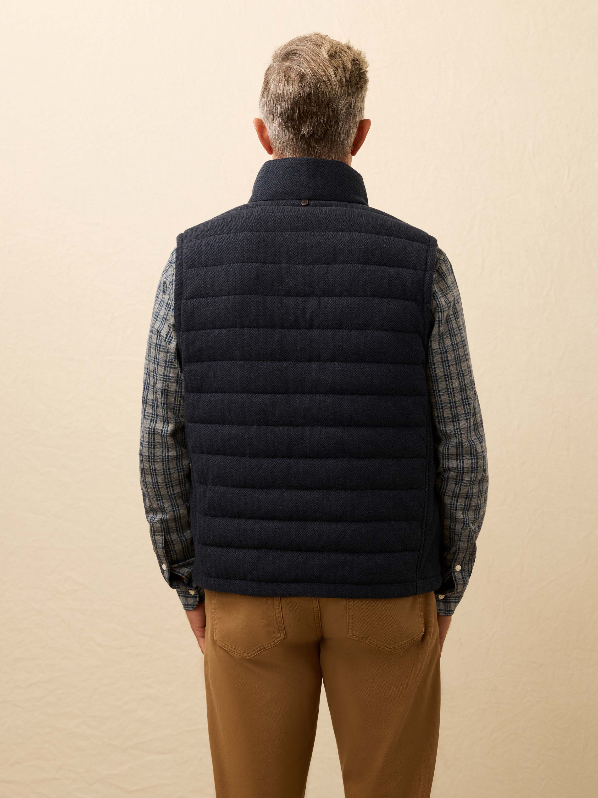 Teton Valley Vest - Navy Twilight Herringbone - Image 5