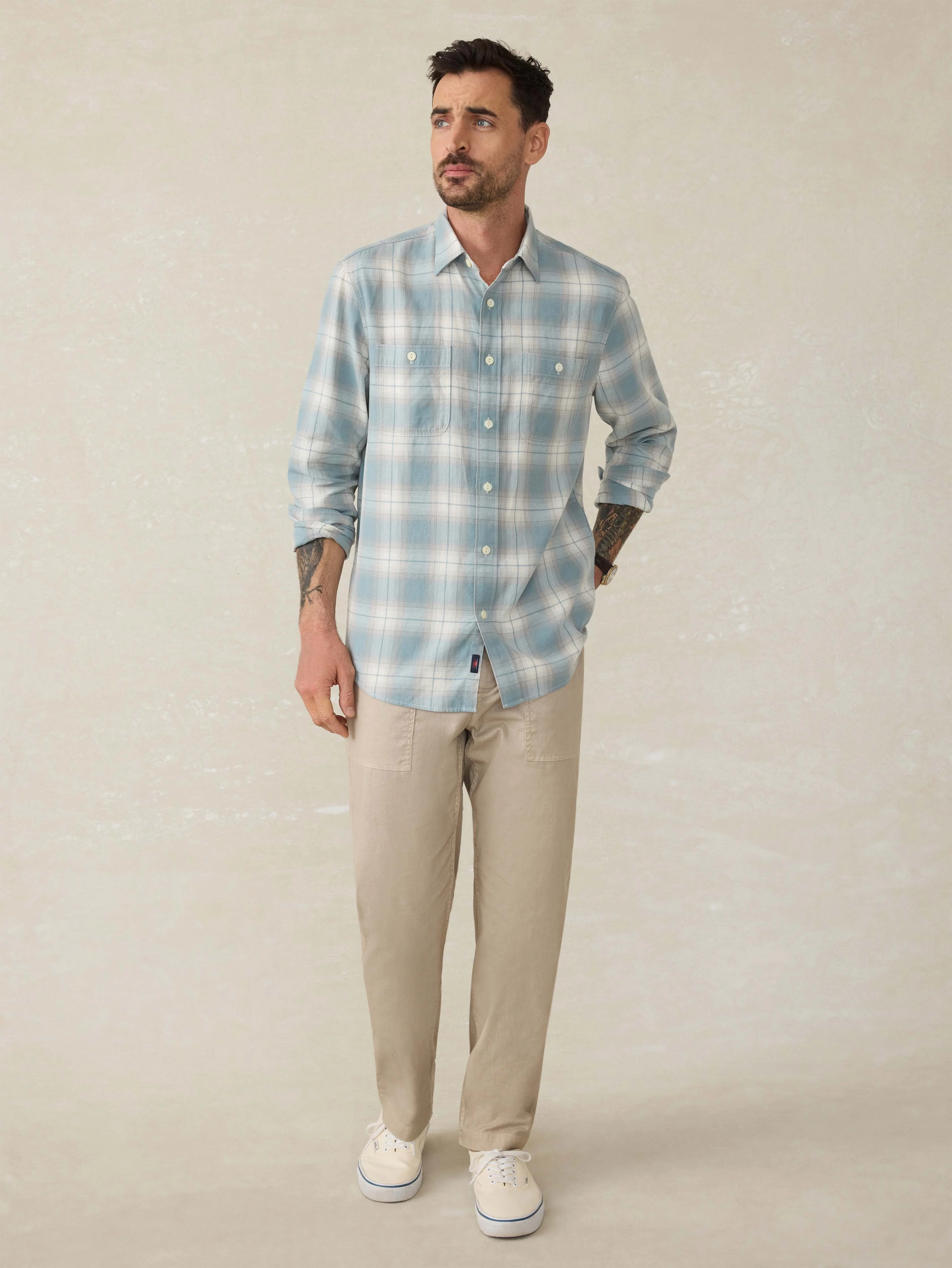 Tried & True Chambray Workshirt - Emerald Coast Plaid - Image 5