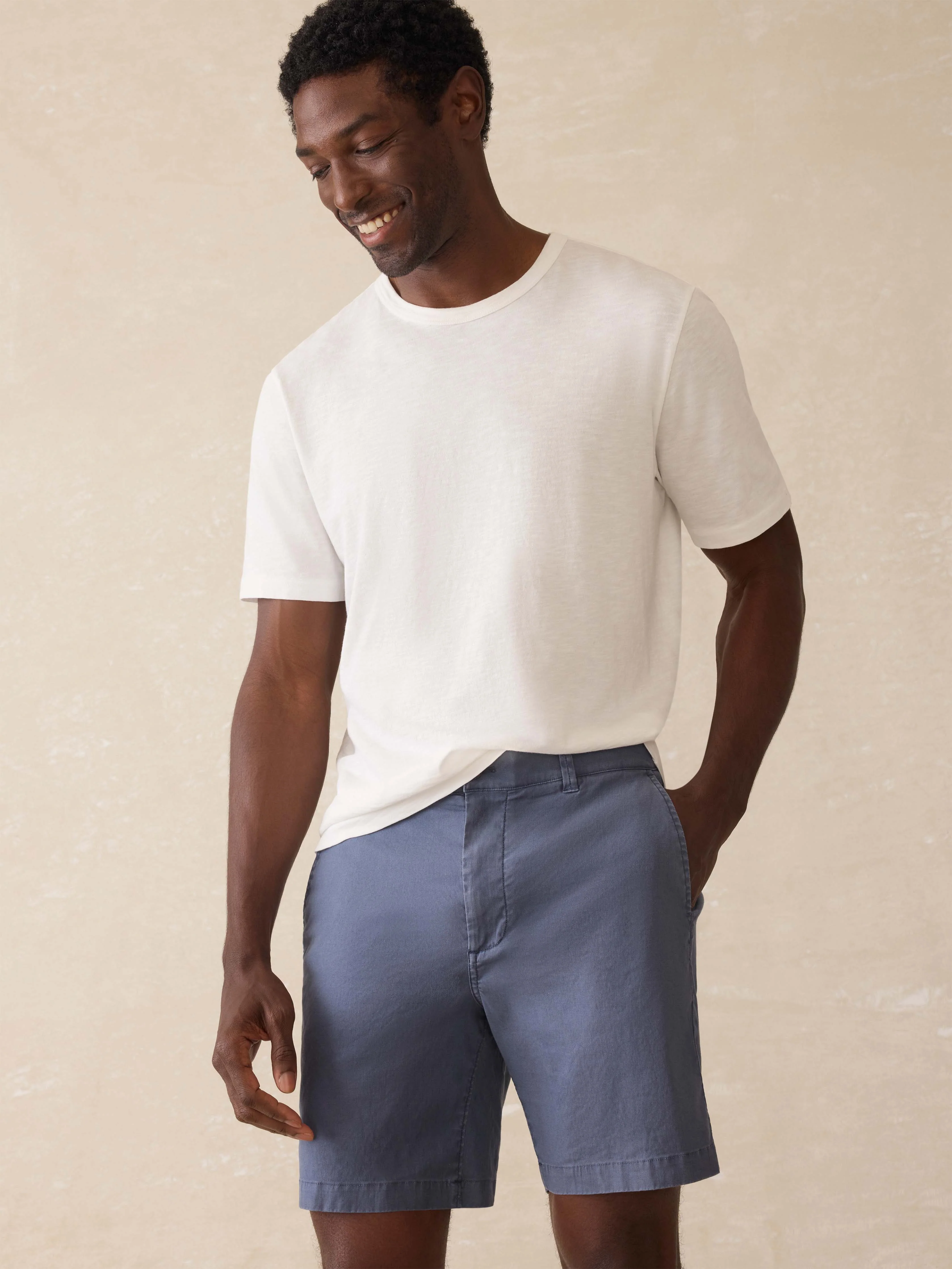 Tradewinds Linen Blend Short - Blue Abyss - Image 4
