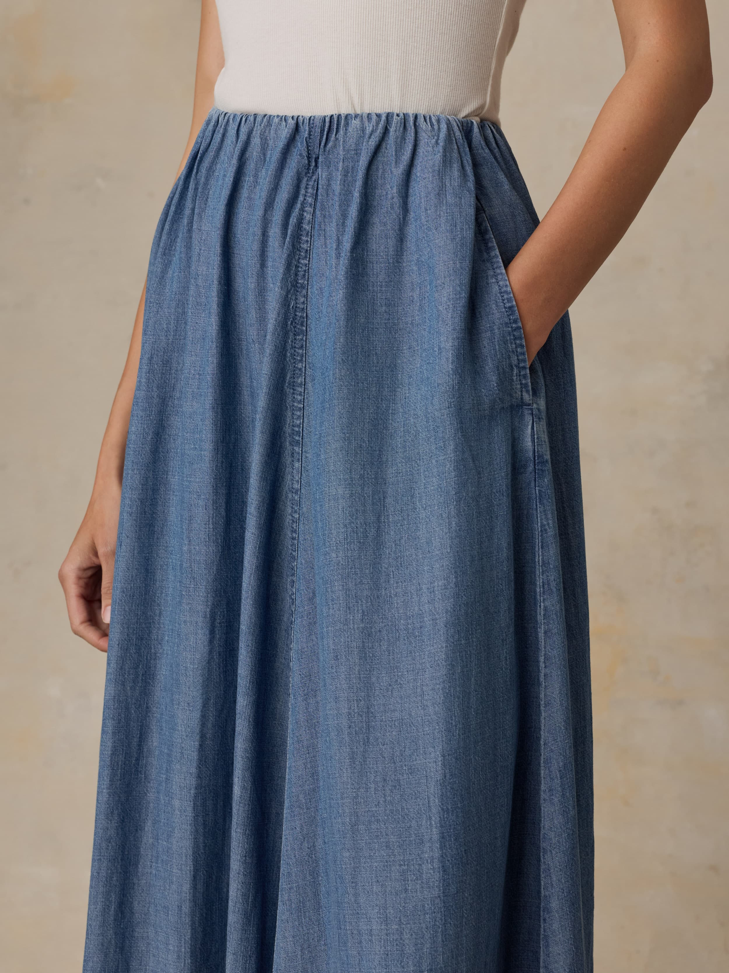 Tried & True Chambray Nera Skirt - River Mist Wash - Image 3
