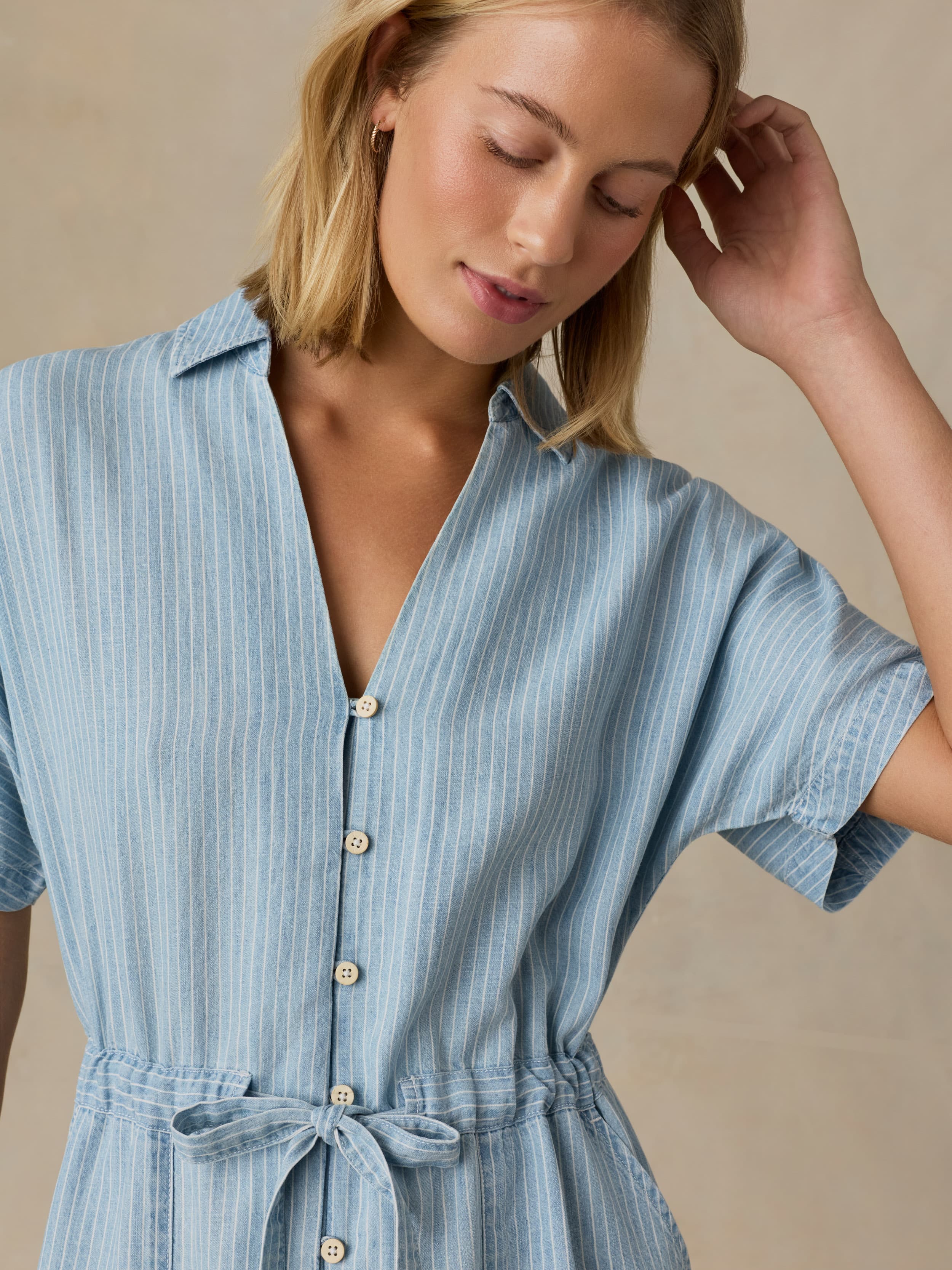 Tried & True Oakley Dress - Bluewater Stripe - Image 2