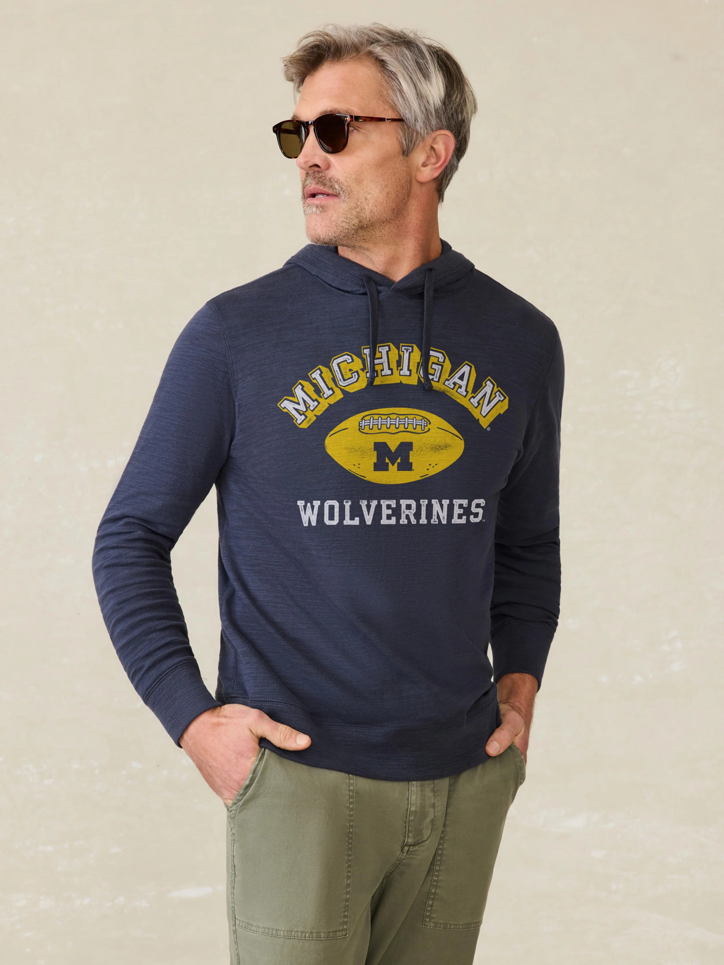 University of Michigan Sunwashed Slub Hoodie - Blue Nights - Image 2