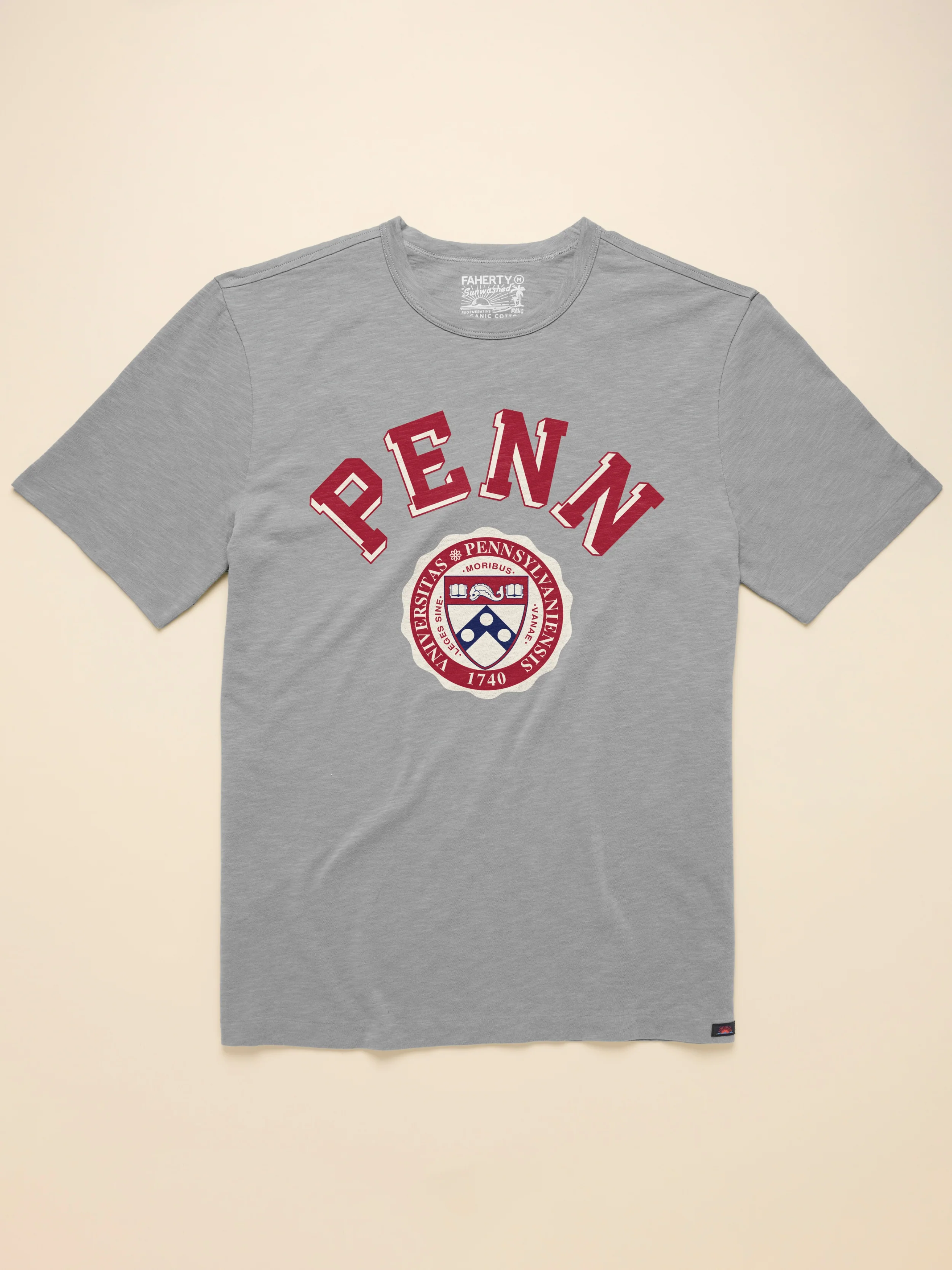 University of Pennsylvania Sunwashed Tee - Granite Heather - Image 3