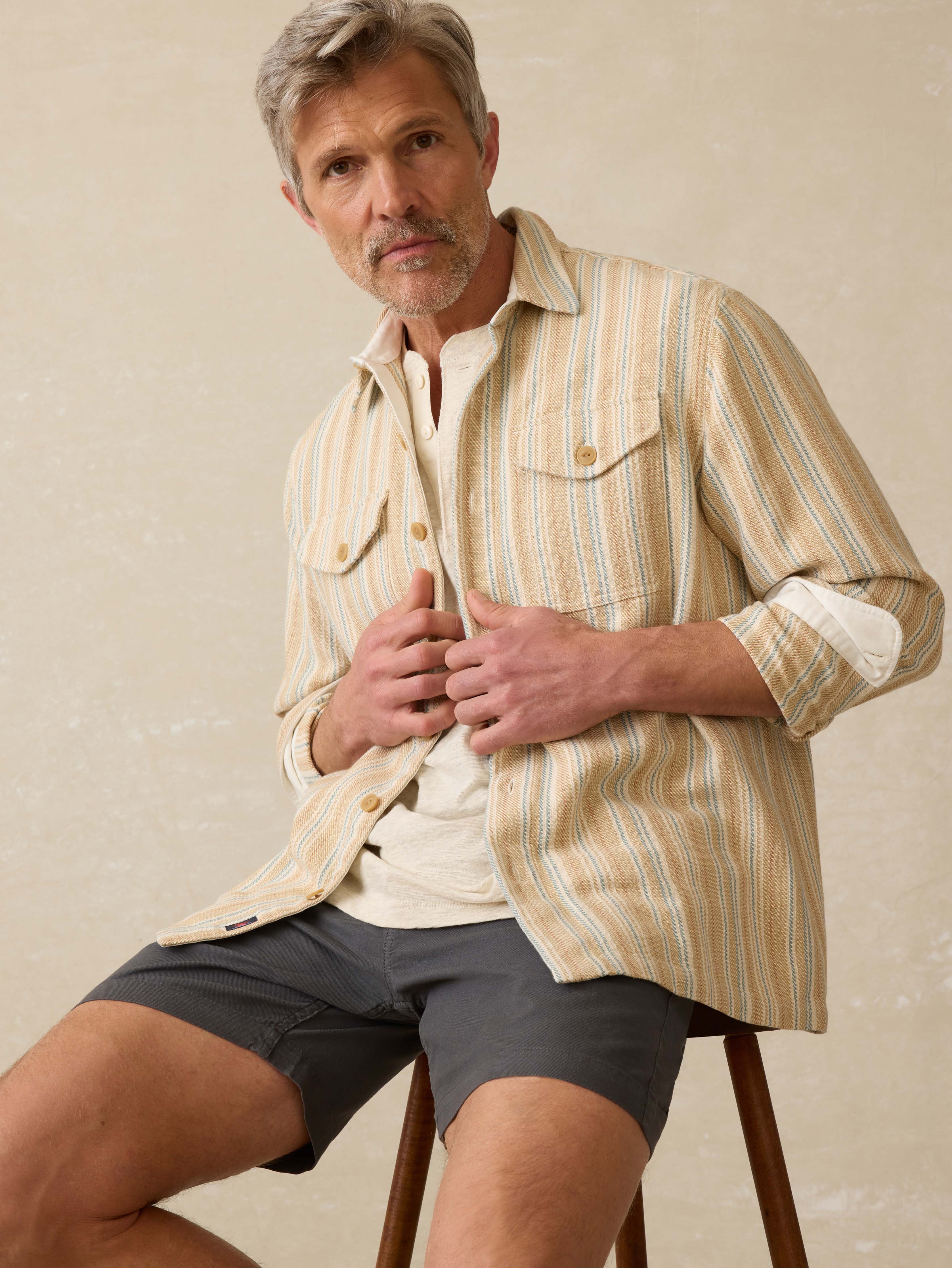 Vista Overshirt - Golden Hour Stripe - Image 3