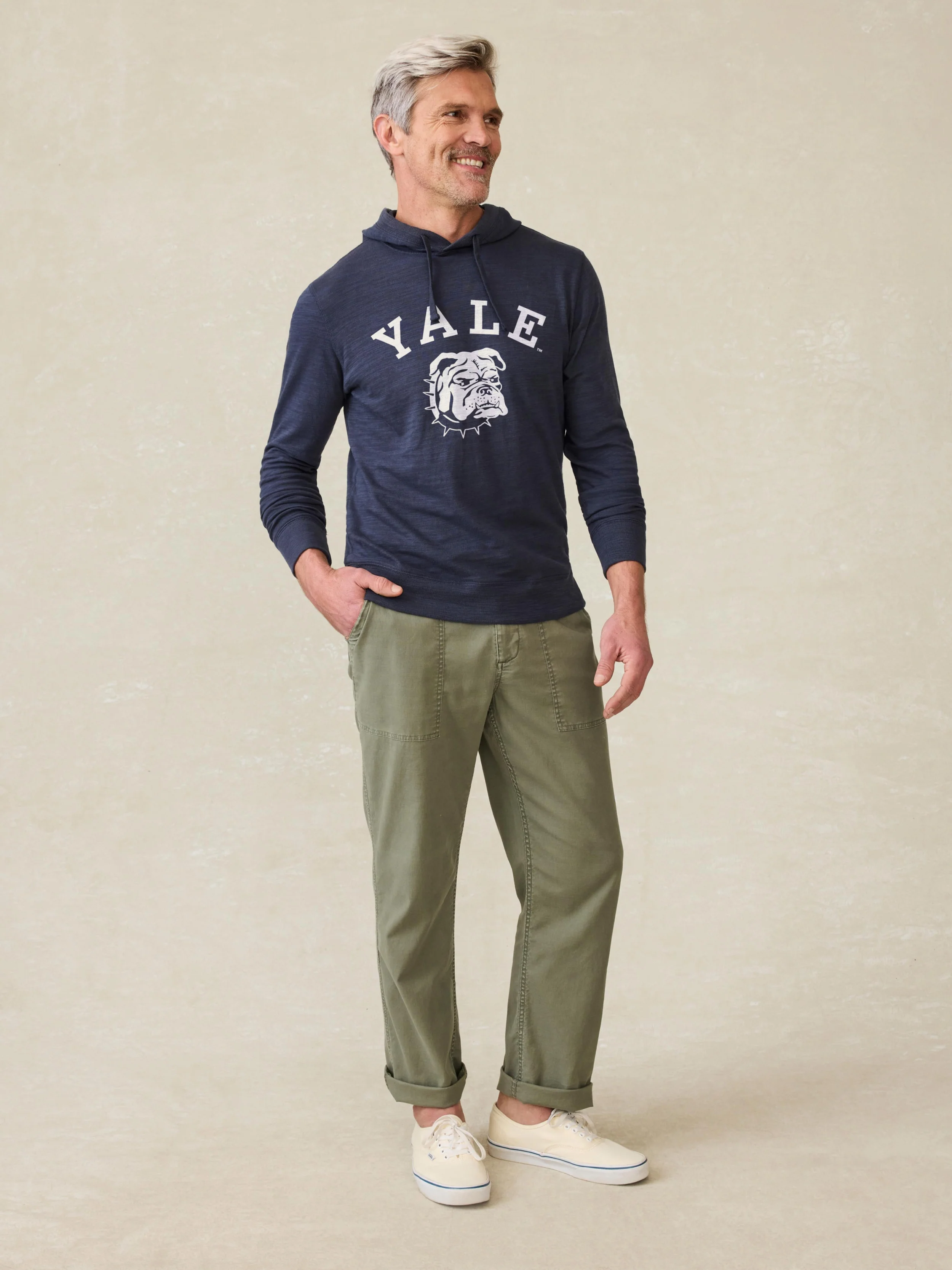 Yale Sunwashed Slub Hoodie - Blue Nights - Image 2