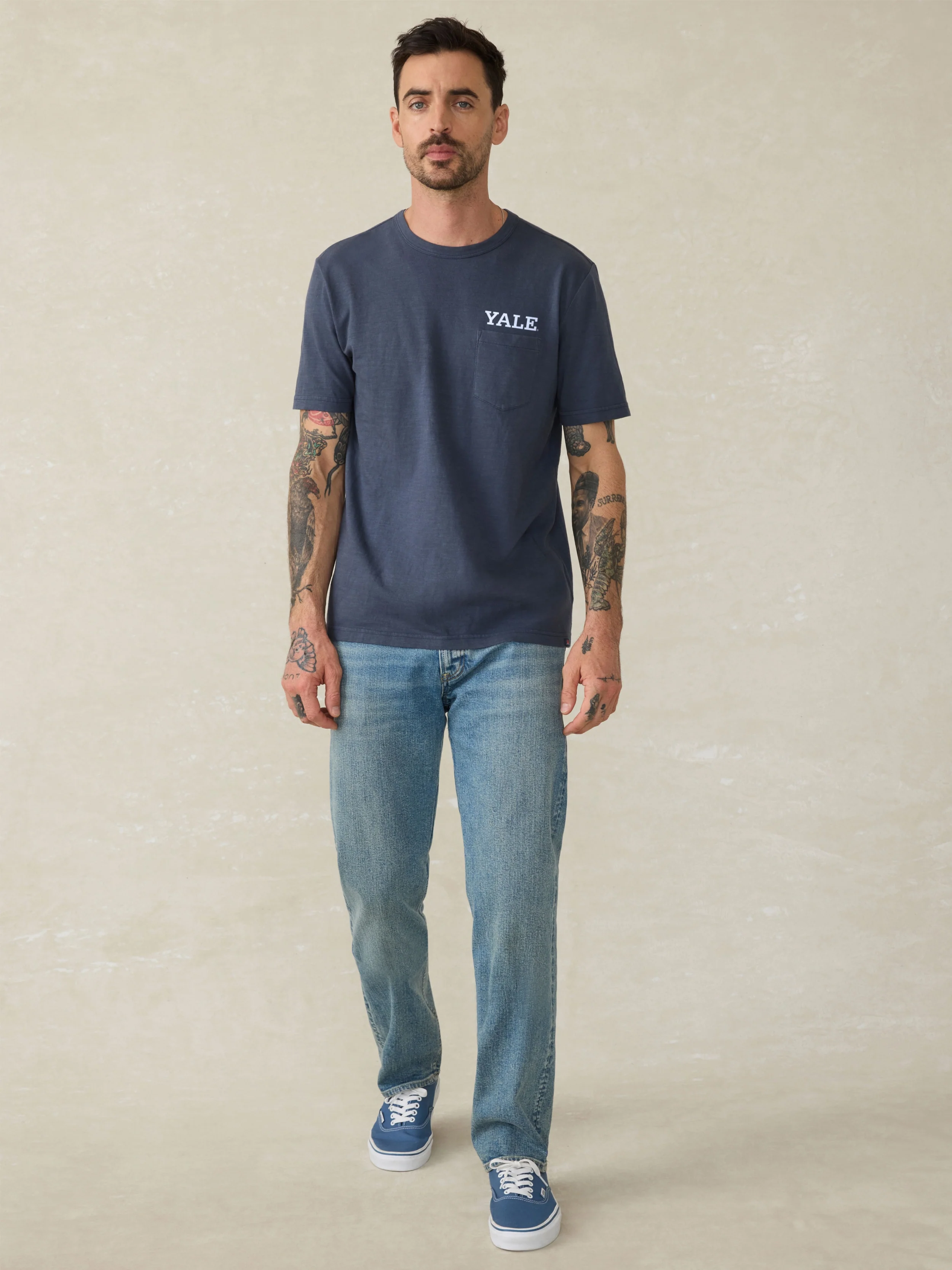 Yale Sunwashed Pocket Tee - Dune Navy - Image 3