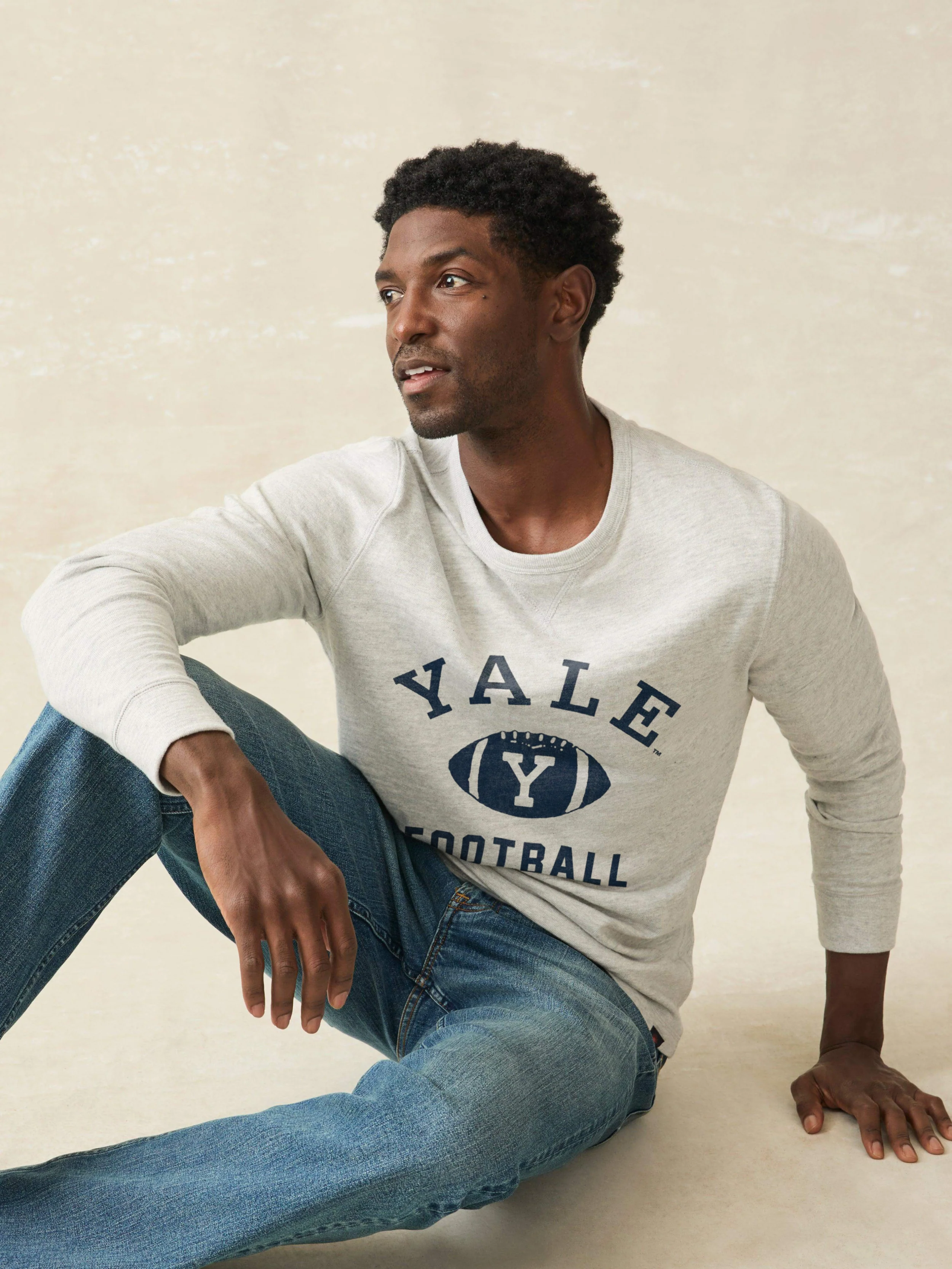 Yale Sunwashed Organic Crew - Light Grey Heather - Image 2